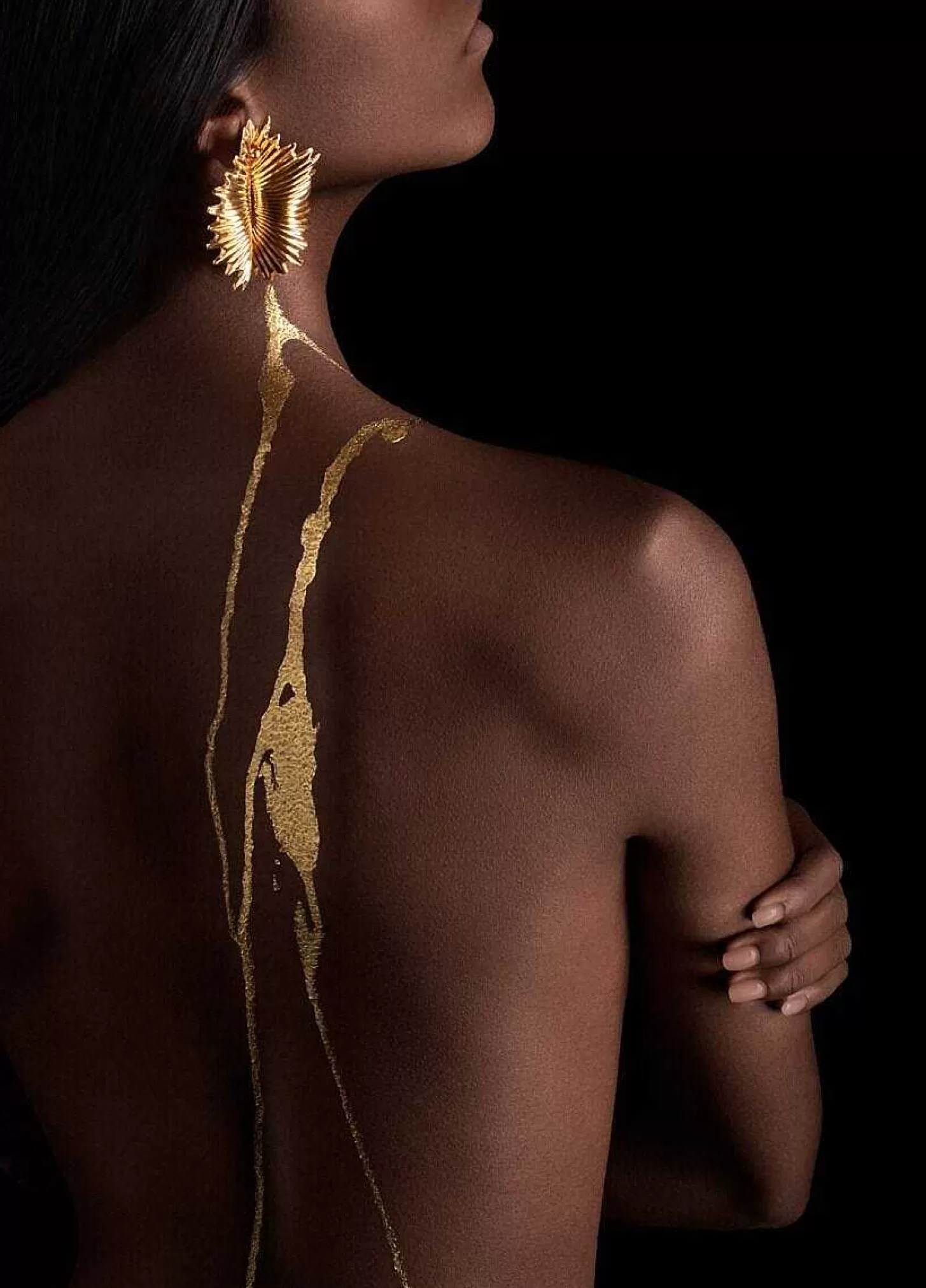 Lladró Actinia Big Earring. Golden Luster^ Jewelry