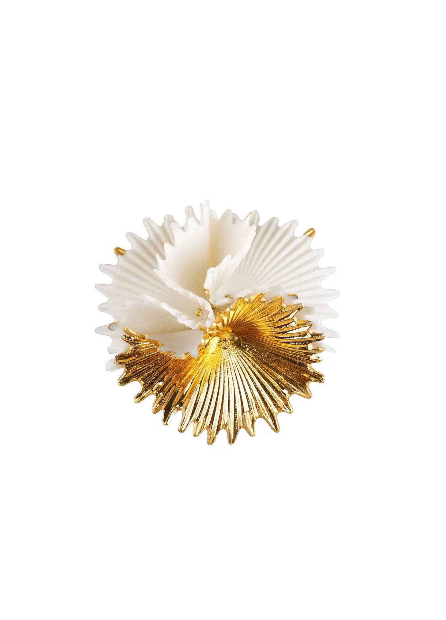 Lladró Actinia Brooch. White And Golden Luster^ Jewelry