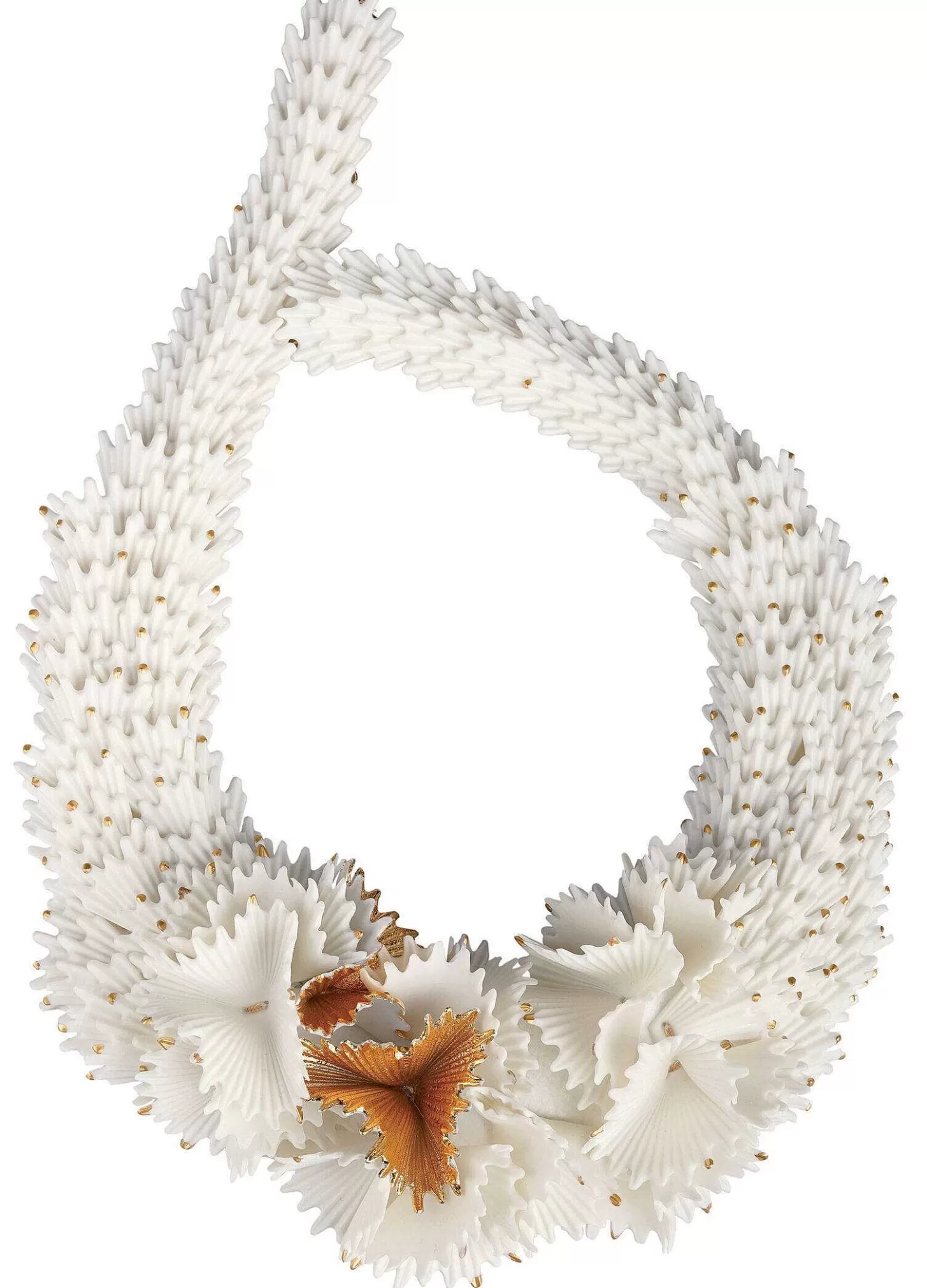 Lladró Actinia Porcelain Necklace. White And Golden Luster^ Jewelry