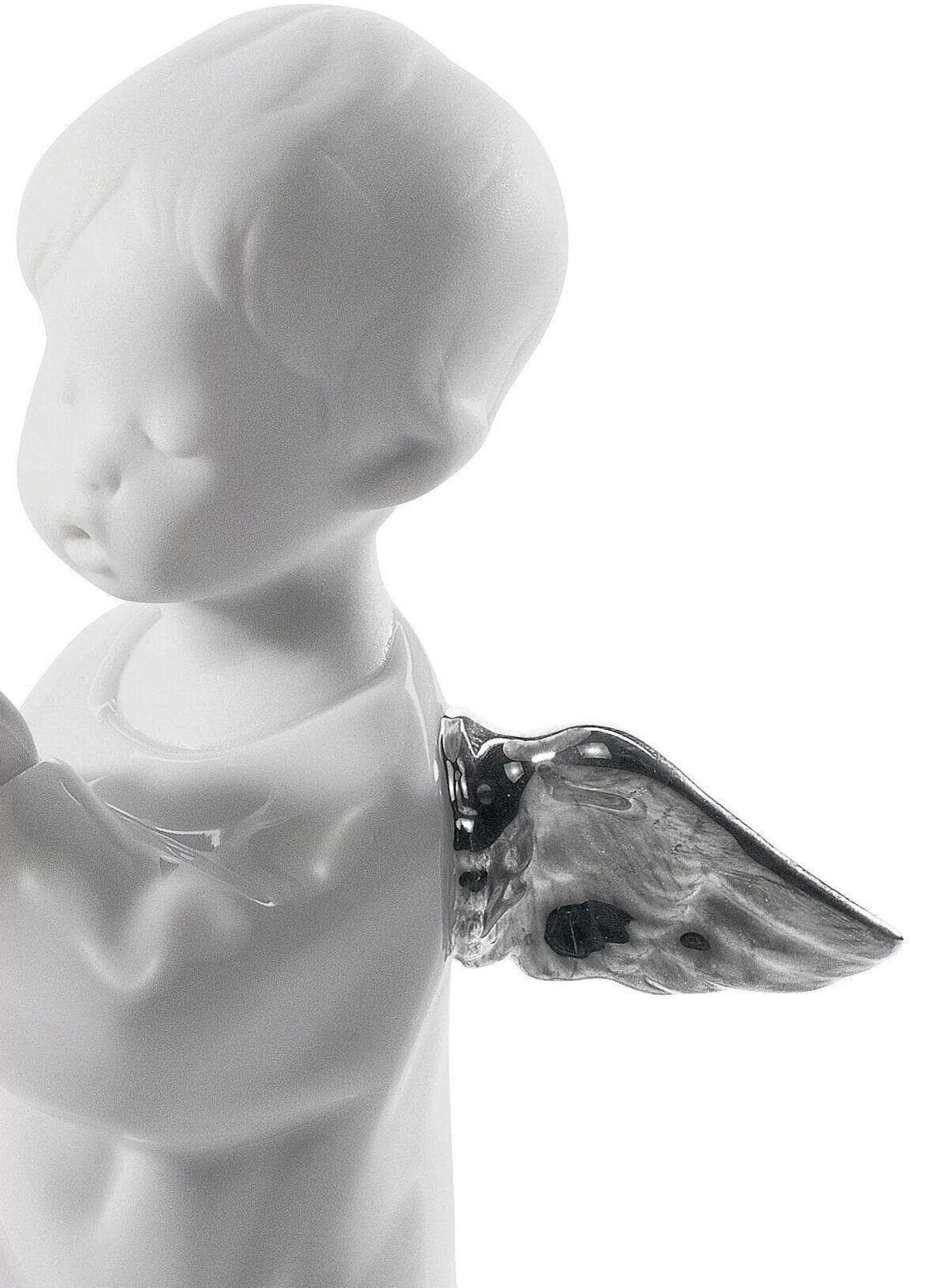 Lladró Angel Praying Angel Figurine. Silver Lustre^ Angels