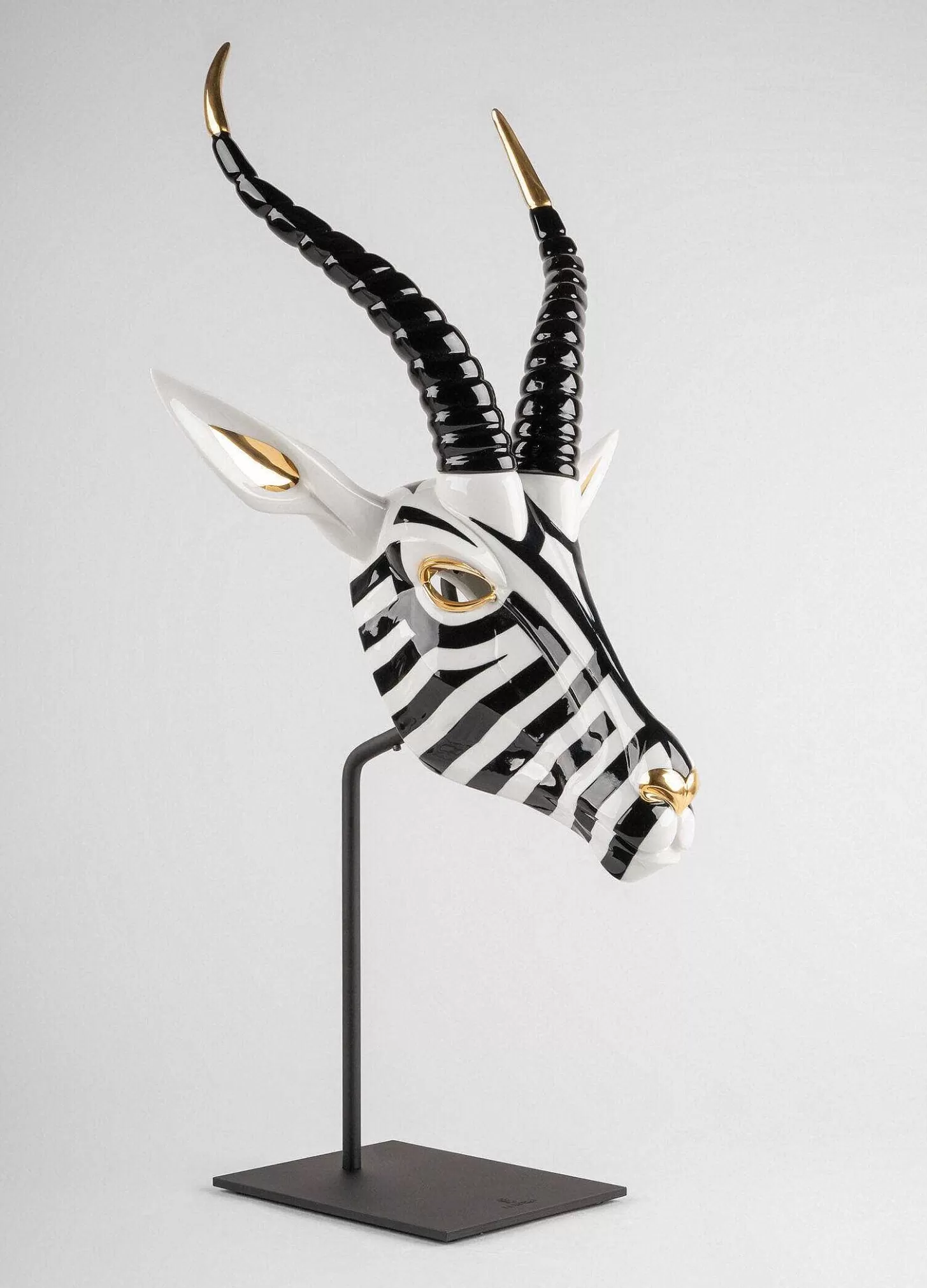 Lladró Antelope Mask. Black And Gold^ Design