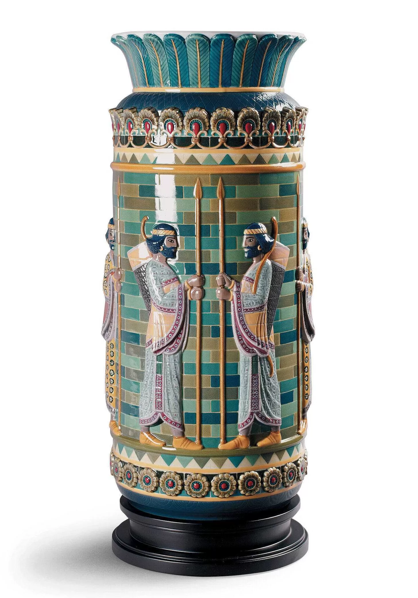 Lladró Archers Frieze Vase Sculpture. Limited Edition^ High Porcelain