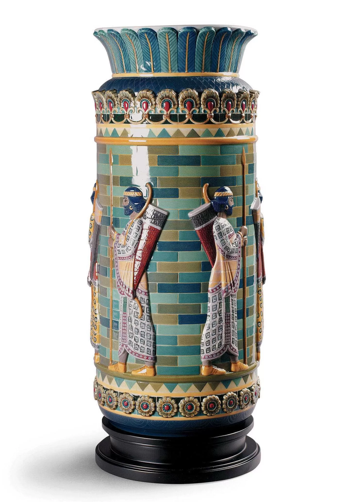 Lladró Archers Frieze Vase Sculpture. Limited Edition^ High Porcelain