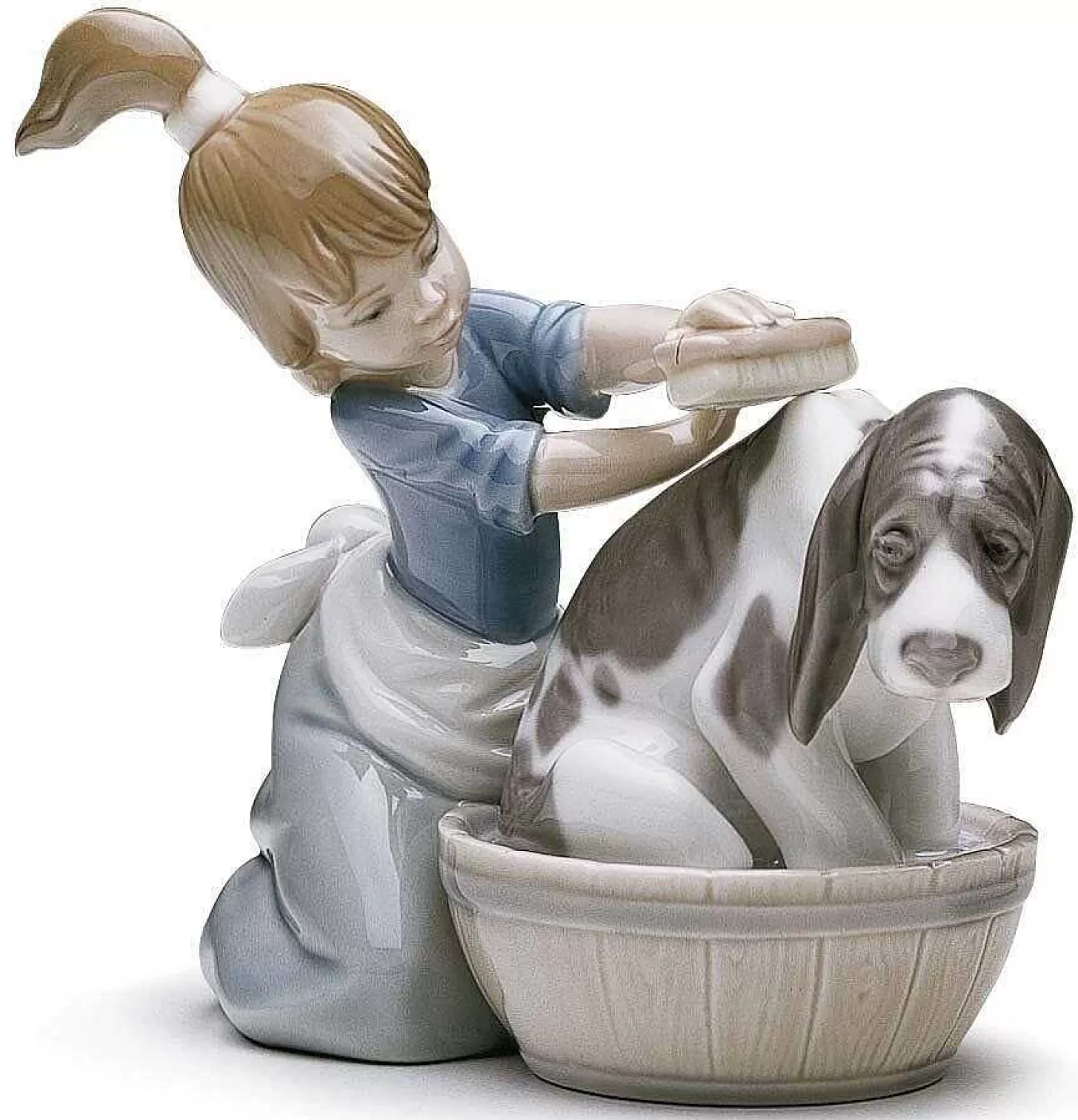 Lladró Bashful Bather Dog Figurine^ Children