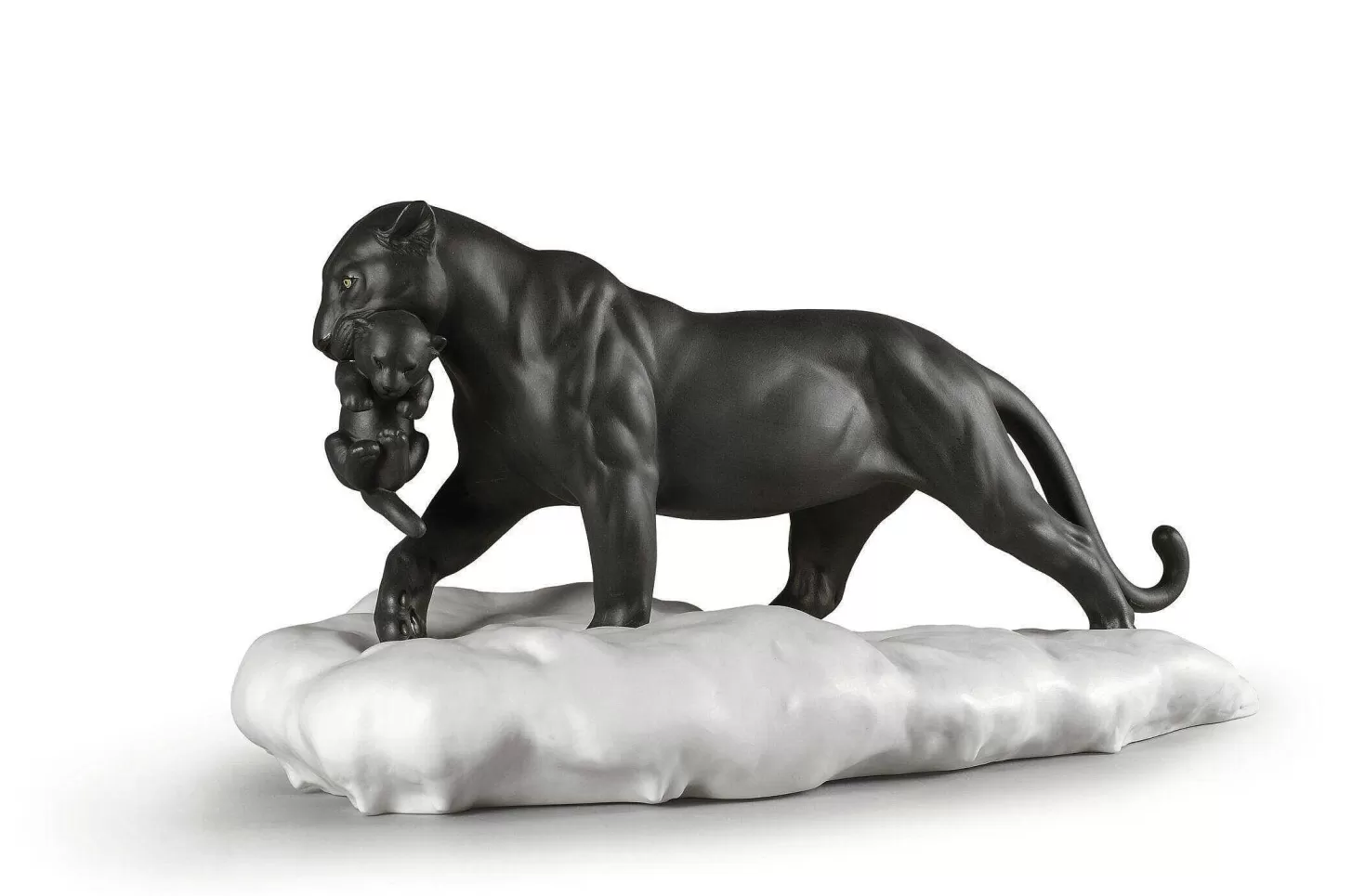 Lladró Black Panther With Cub Figurine^ Heritage