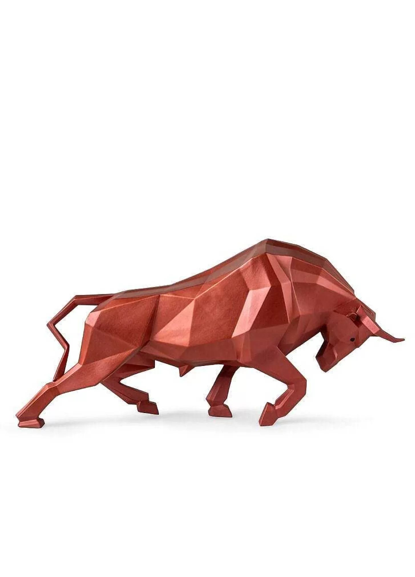 Lladró Bull Sculpture. Metallic Red^ Design