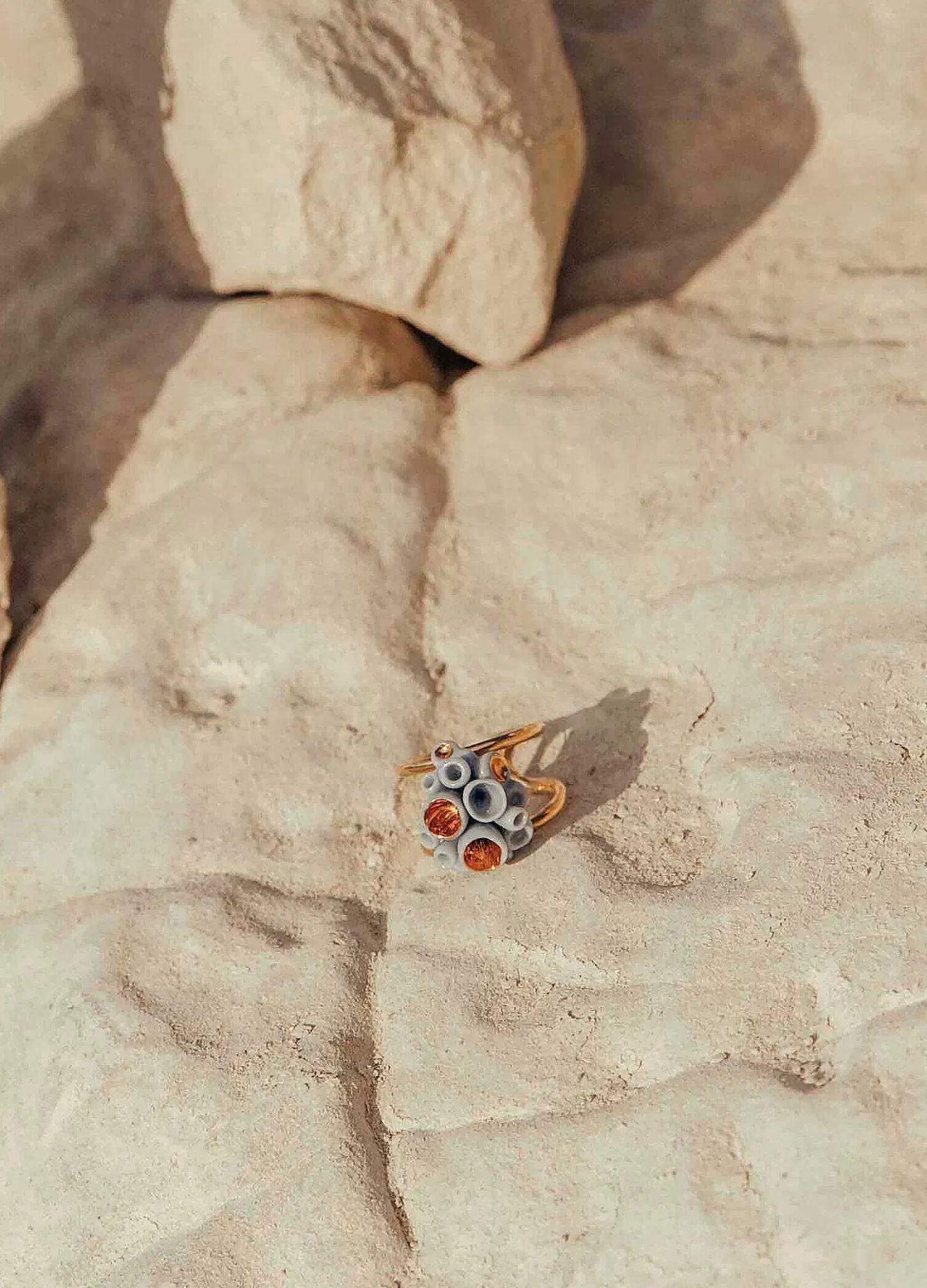 Lladró Coral Blue Reef Metal Ring^ Jewelry
