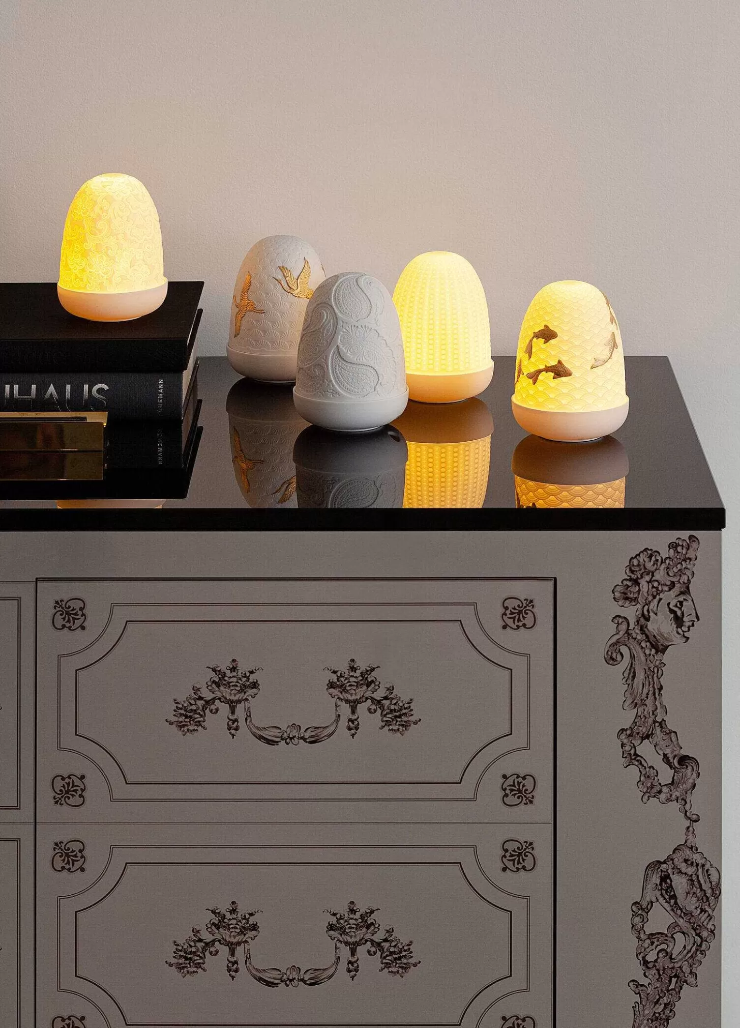 Lladró Cranes Dome Table Lamp^ Light & Scent