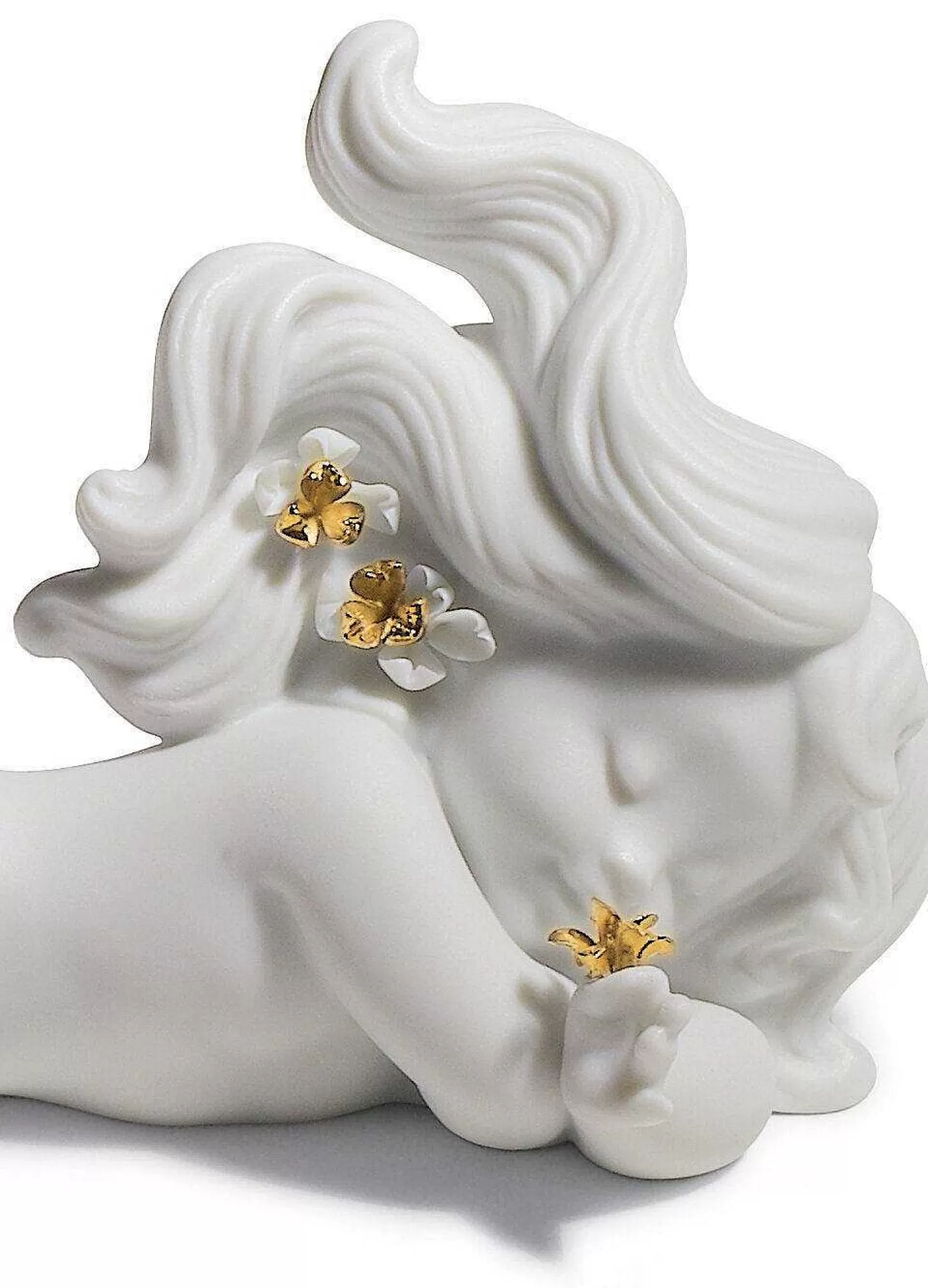 Lladró Day Dreaming At Sea Mermaid Figurine. Golden Lustre^ Mythology