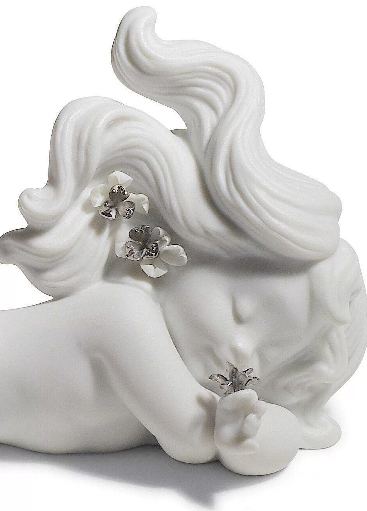 Lladró Day Dreaming At Sea Mermaid Figurine. Silver Lustre^ Mythology