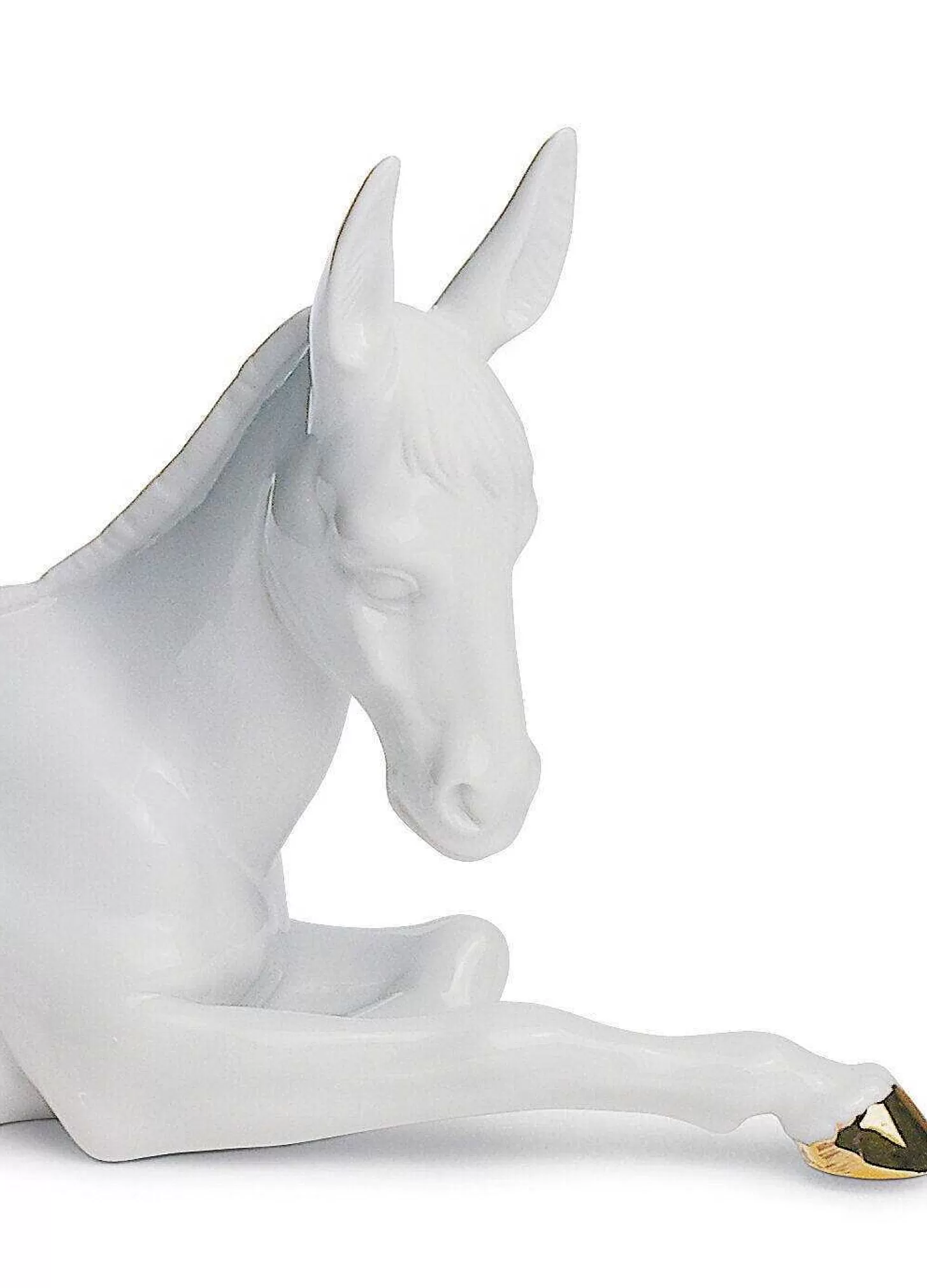 Lladró Donkey Nativity Figurine. Golden Lustre^ Christianity