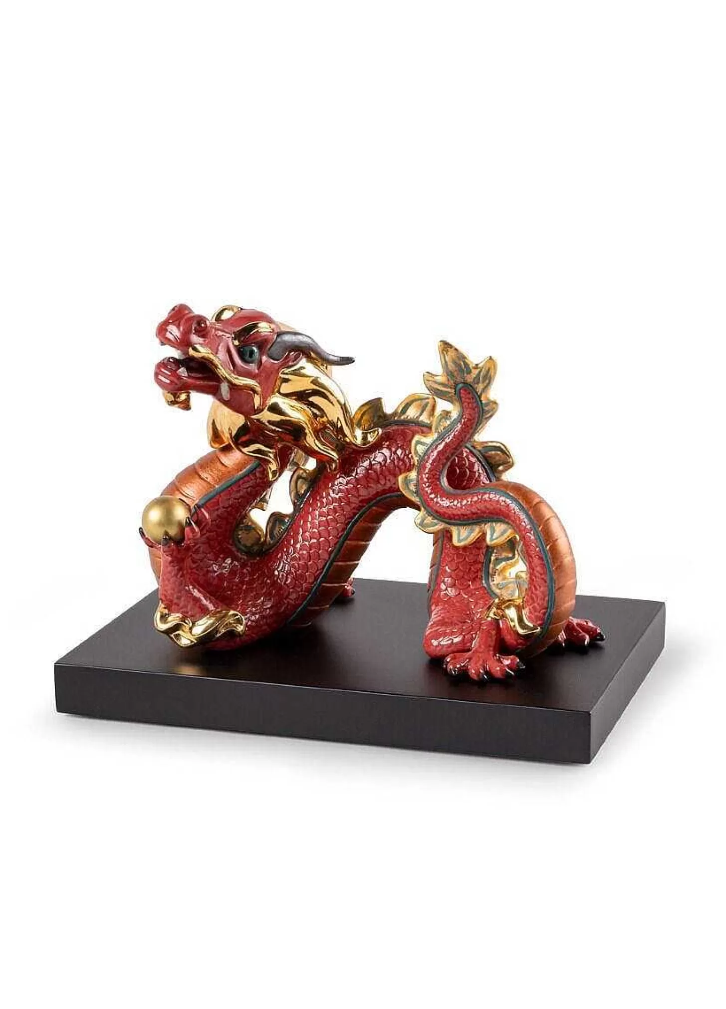 Lladró Dragon Sculpture. Red. Limited Edition^ Mythology