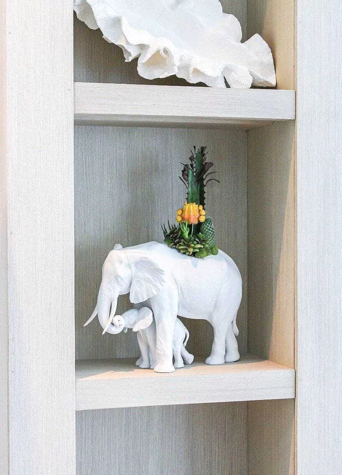 Lladró Elephant Garden Sculpture. Matte White. Plant The Future^ Design