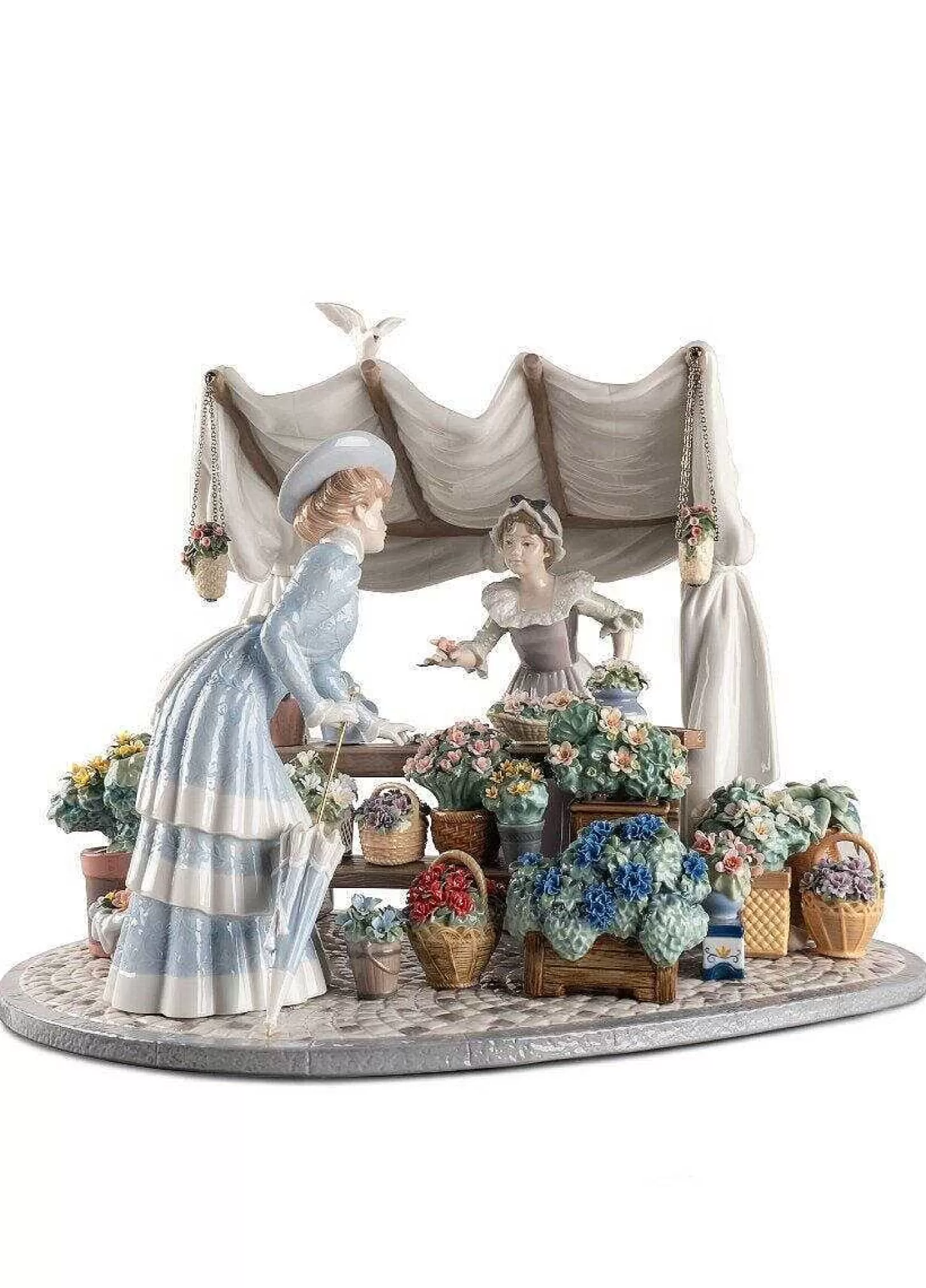 Lladró Flowers Market Sculpture. Limited Edition^ High Porcelain