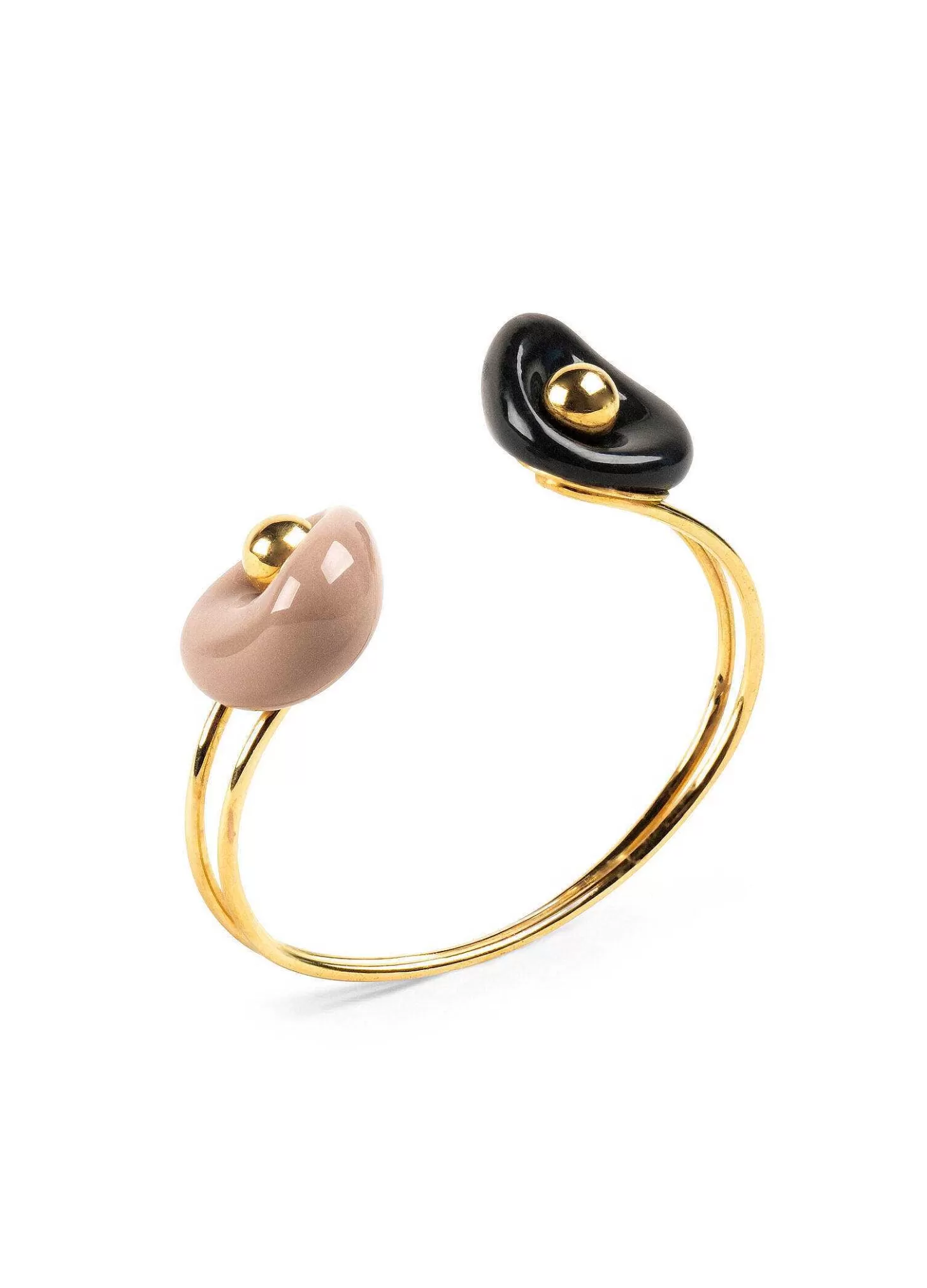 Lladró Golden Pebbles Cuff. Black, Beige And Golden Luster^ Jewelry