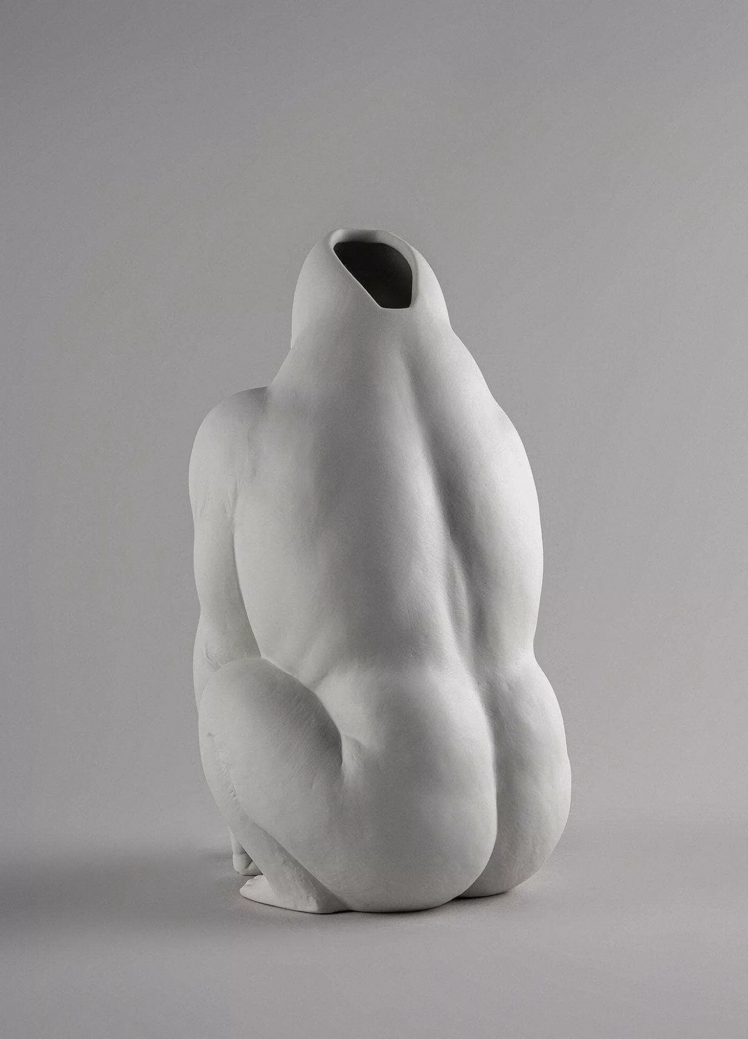 Lladró Gorilla Garden Figurine. Matte White-H. Plant The Future^ Design