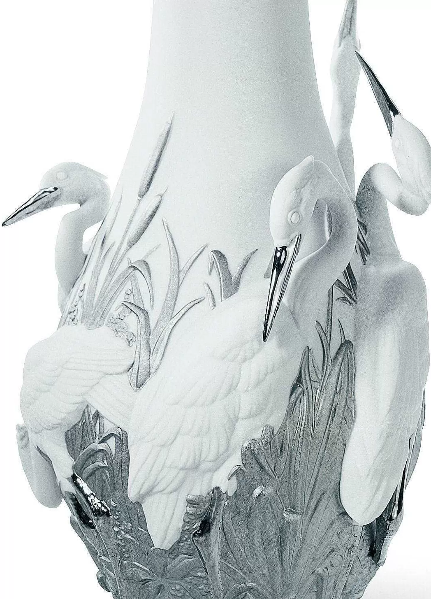 Lladró Herons' Realm Vase. Silver Lustre^ Gifts