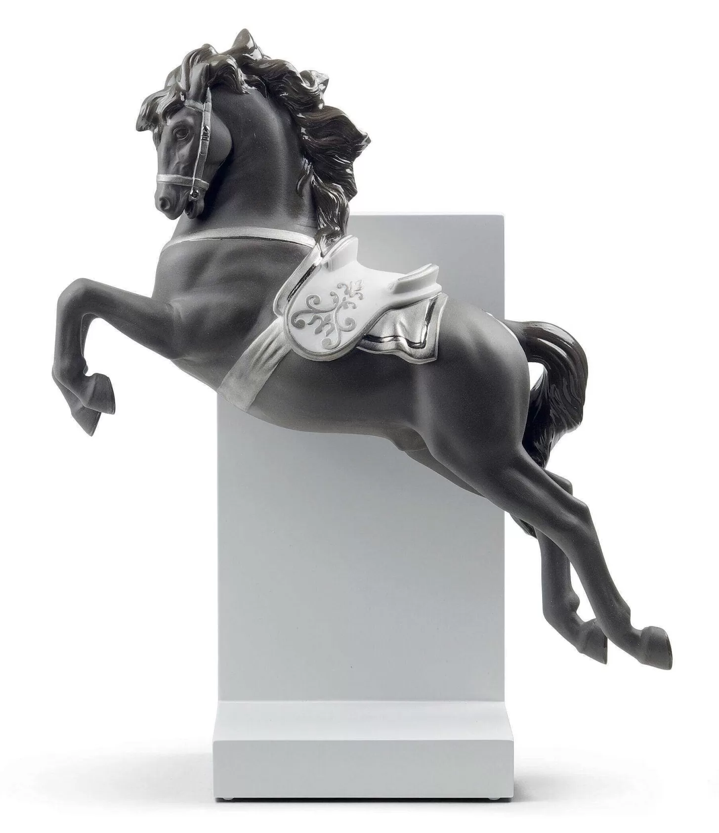 Lladró Horse On Pirouette Figurine. Silver Lustre^ Animals