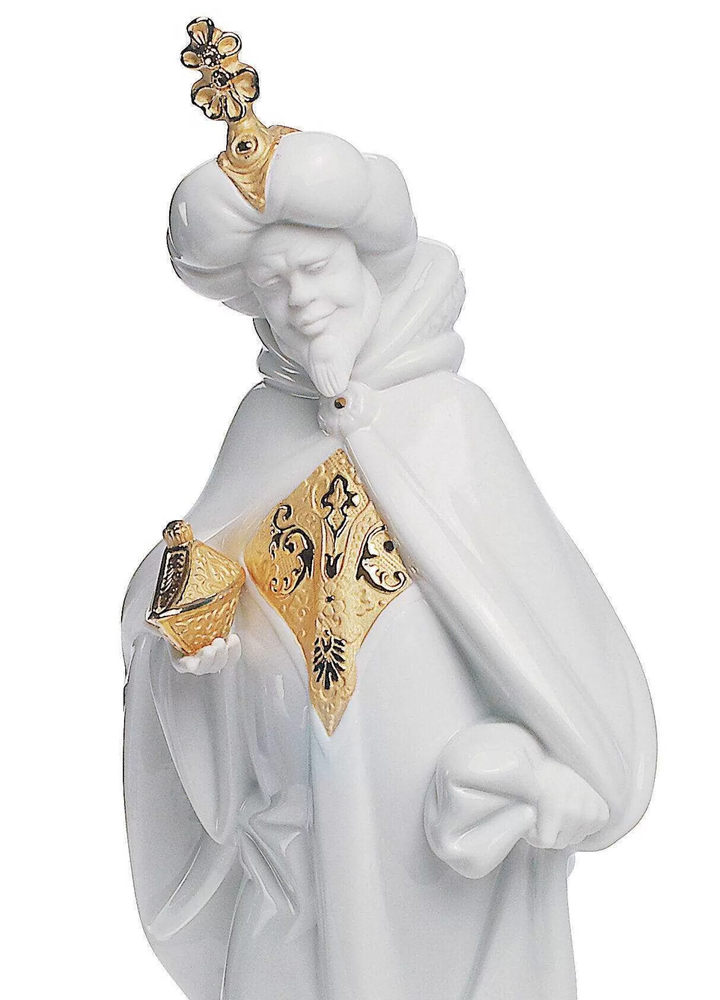 Lladró King Balthasar Nativity Figurine. Golden Lustre^ Christianity