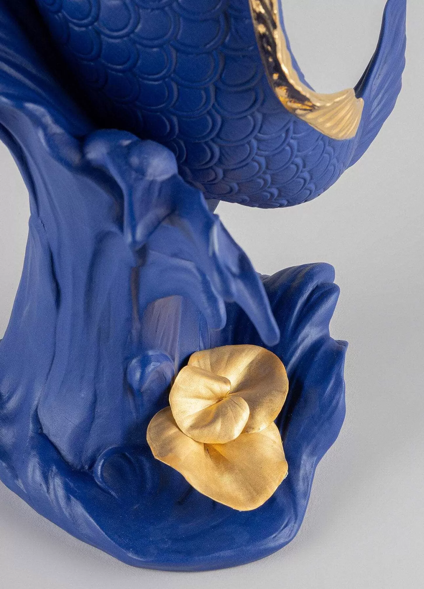 Lladró Koi Sculpture. Blue-Gold. Limited Edition^ Design