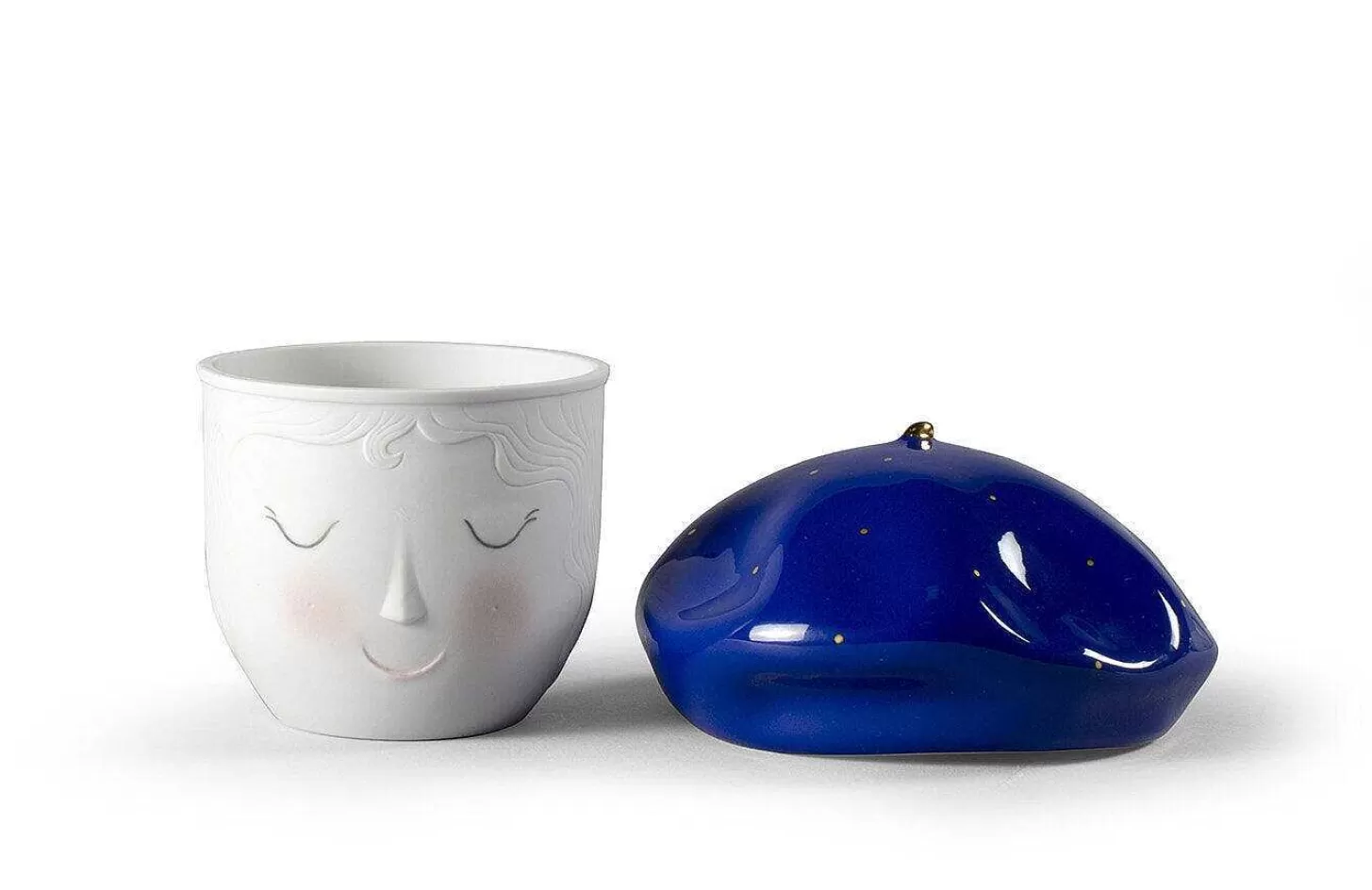 Lladró Lane Beret Box. Blue-Gold^ Lee & Lane