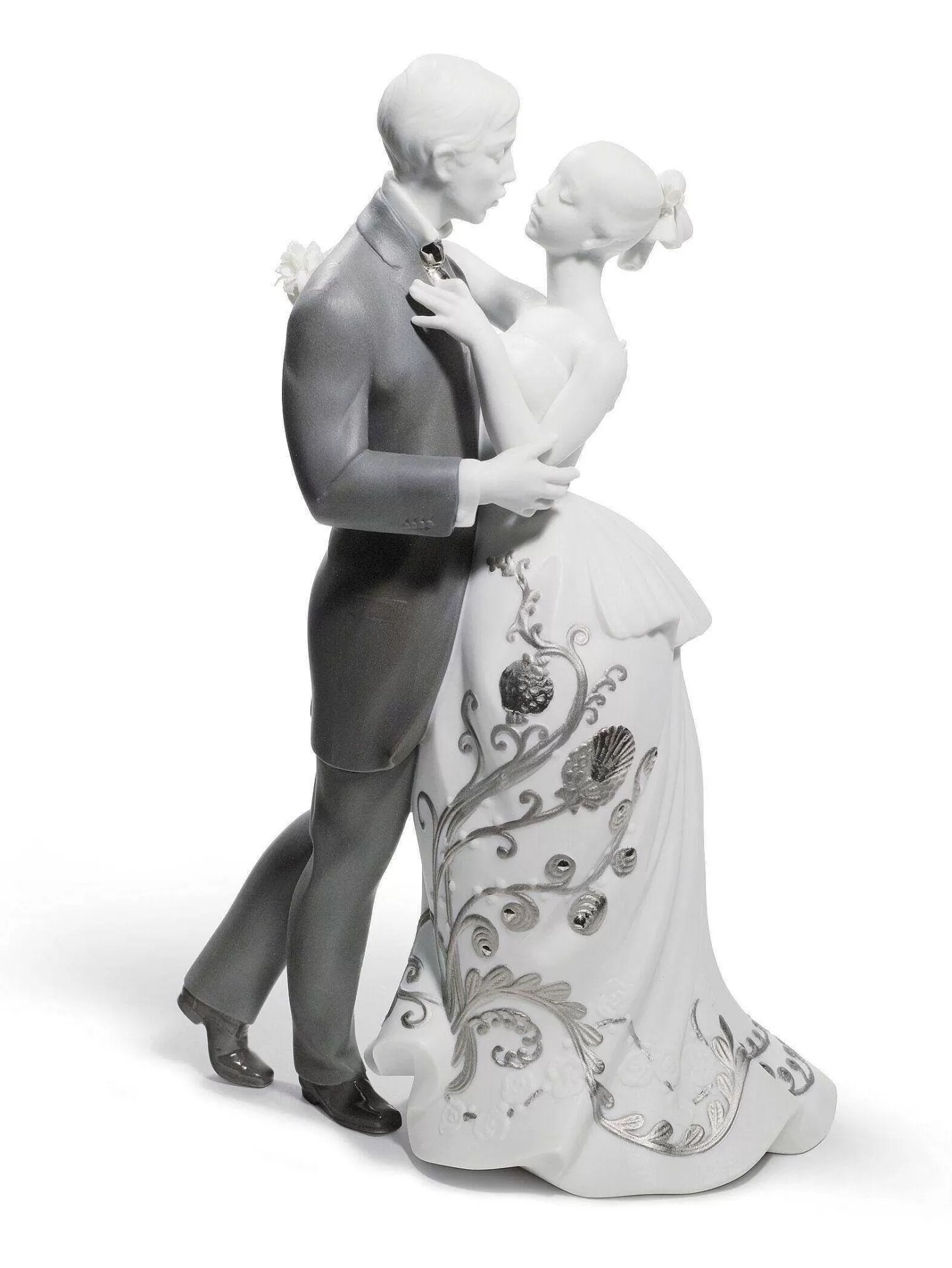 Lladró Lovers' Waltz Couple Figurine. Silver Lustre^ Love