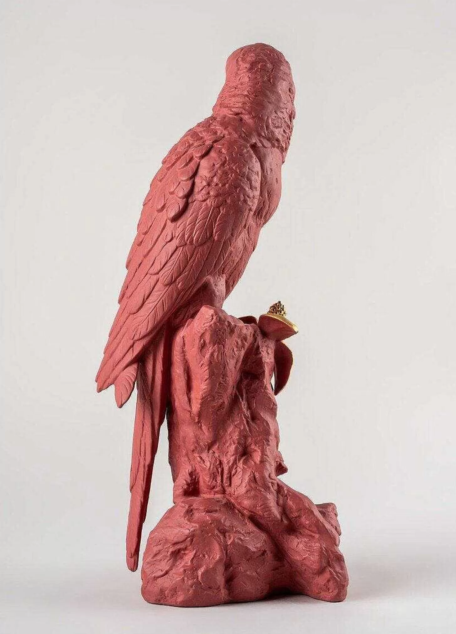Lladró Macaw Bird Sculpture. Red-Gold. Limited Edition^ Design