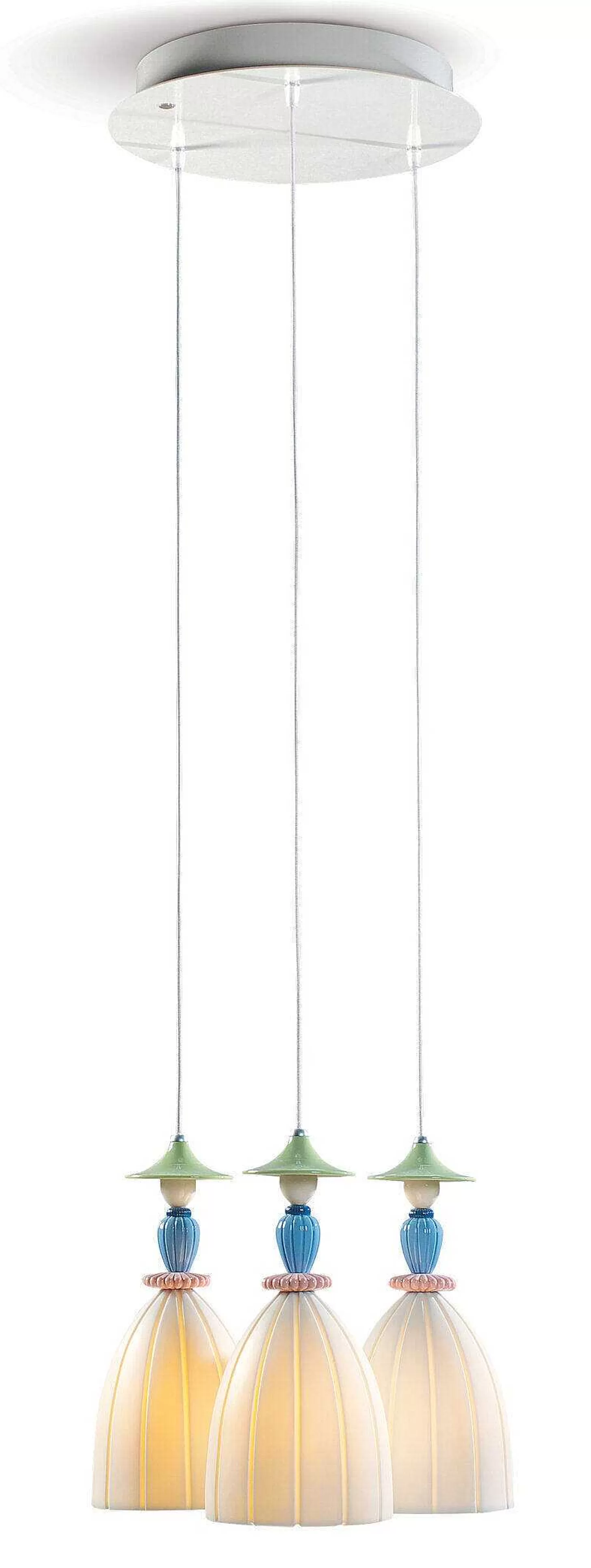 Lladró Mademoiselle Round Canopy 3 Lights Sharing Secrets Ceiling Lamp (Us)^ Lighting