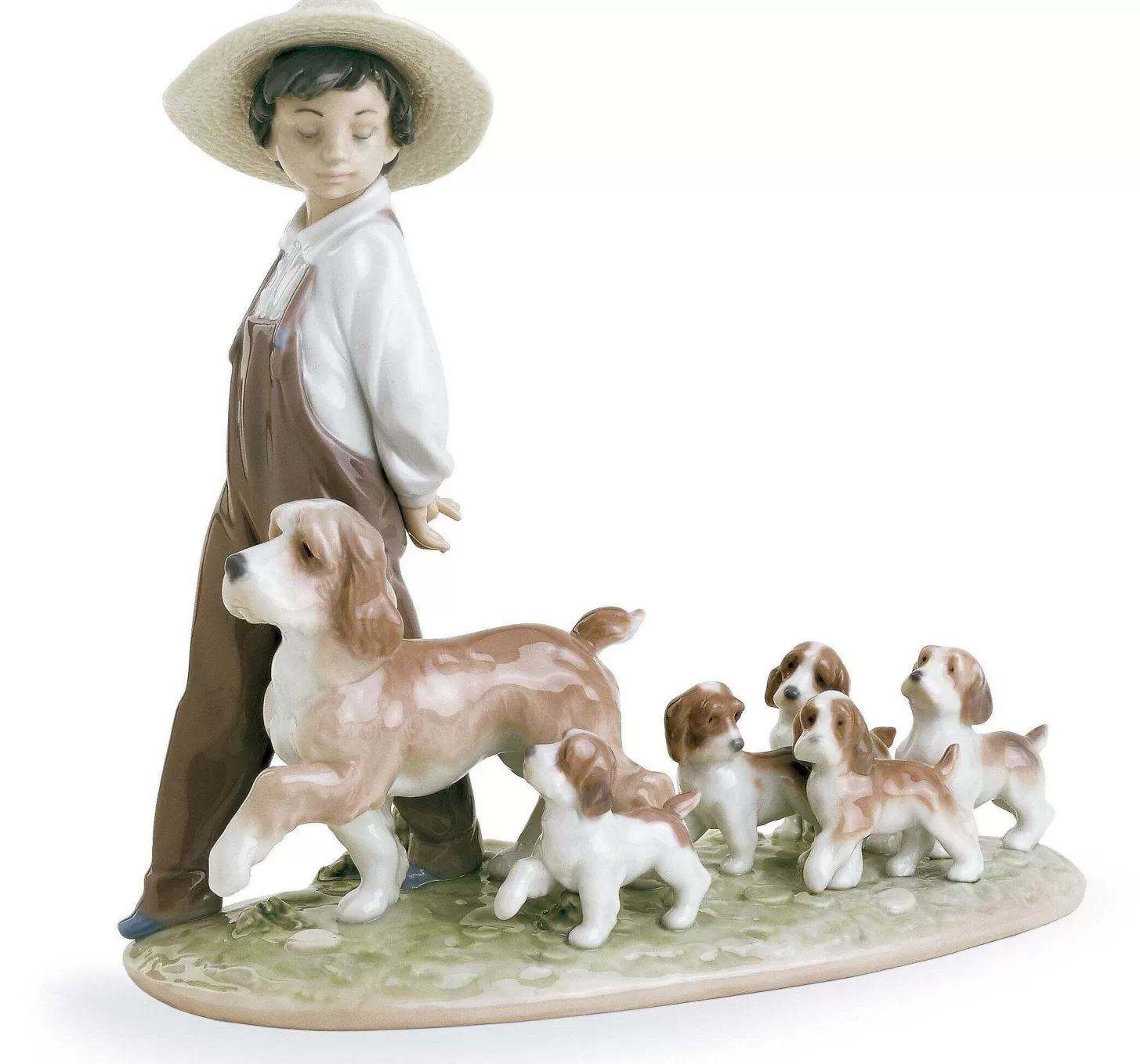 Lladró My Little Explorers Boy With Dogs Figurine^ Children