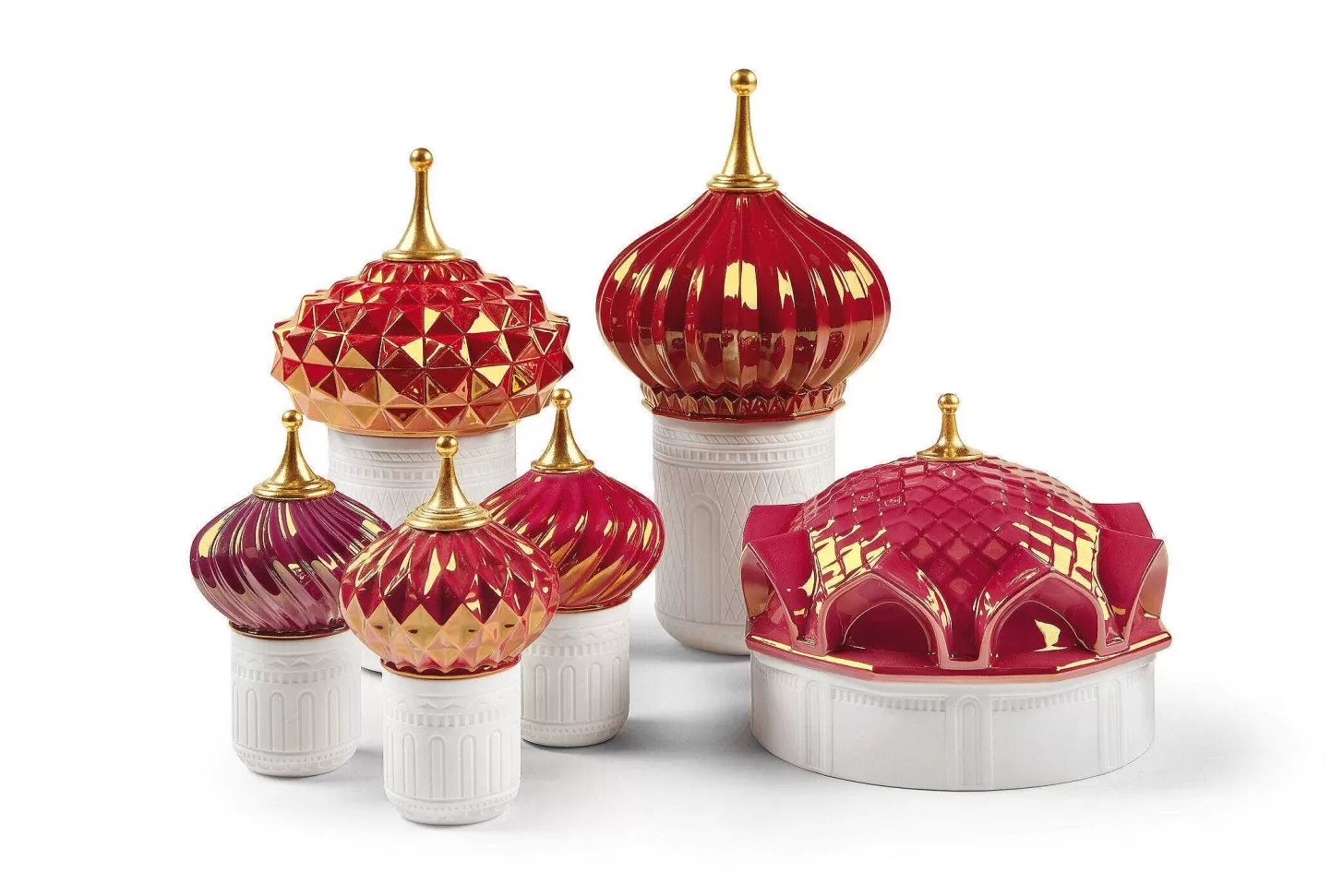 Lladró North Tower Candle 1001 Lights (Ruby). Night Approaches Scent^ Light & Scent