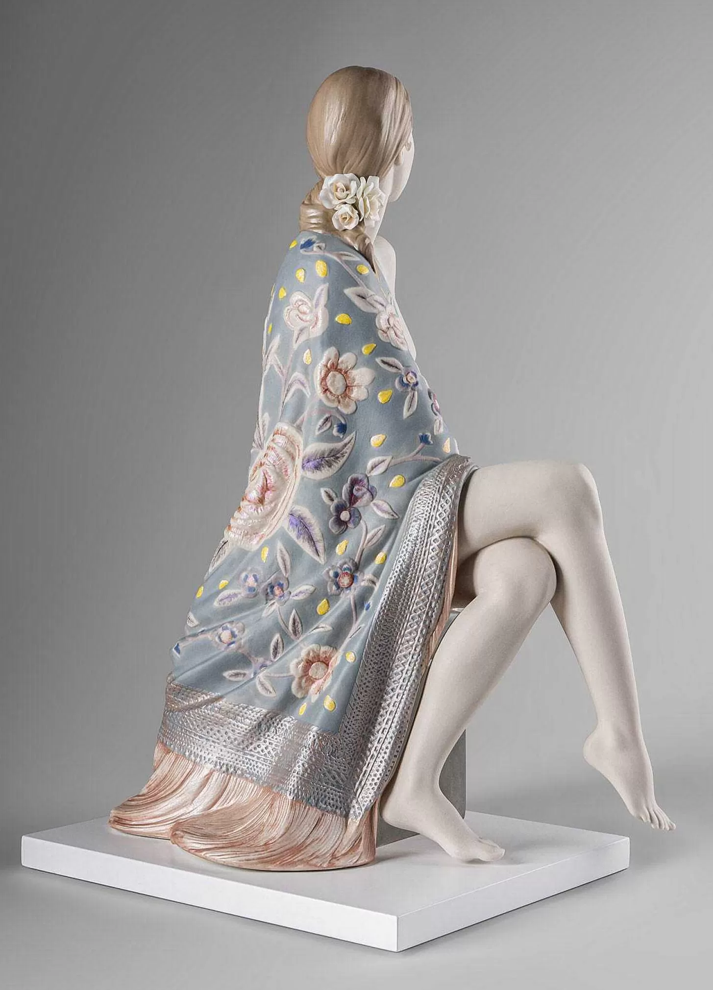 Lladró Nude With Shawl. Metallic Sculpture^ Heritage