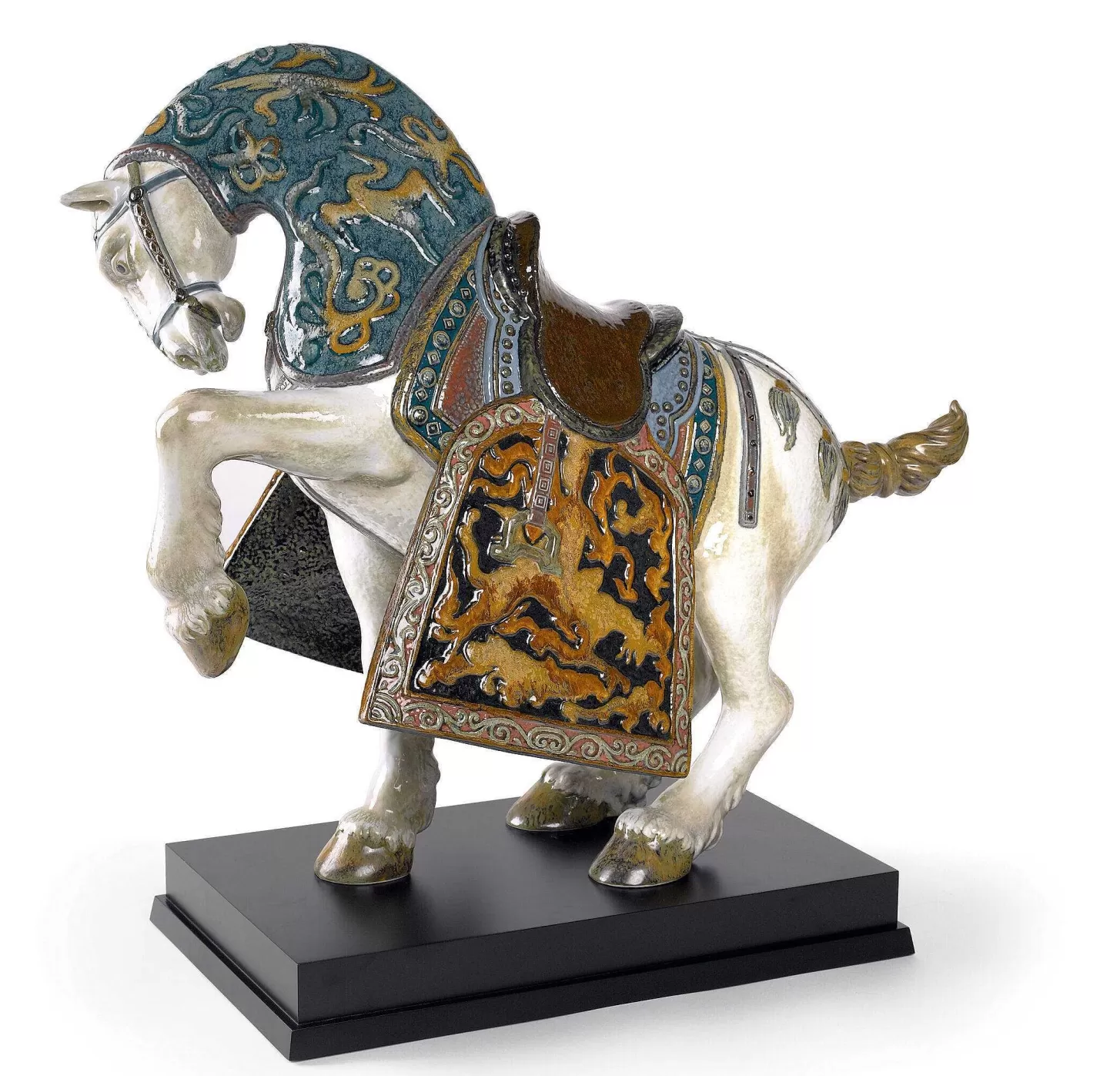 Lladró Oriental Horse Sculpture. Glazed. Limited Edition^ High Porcelain