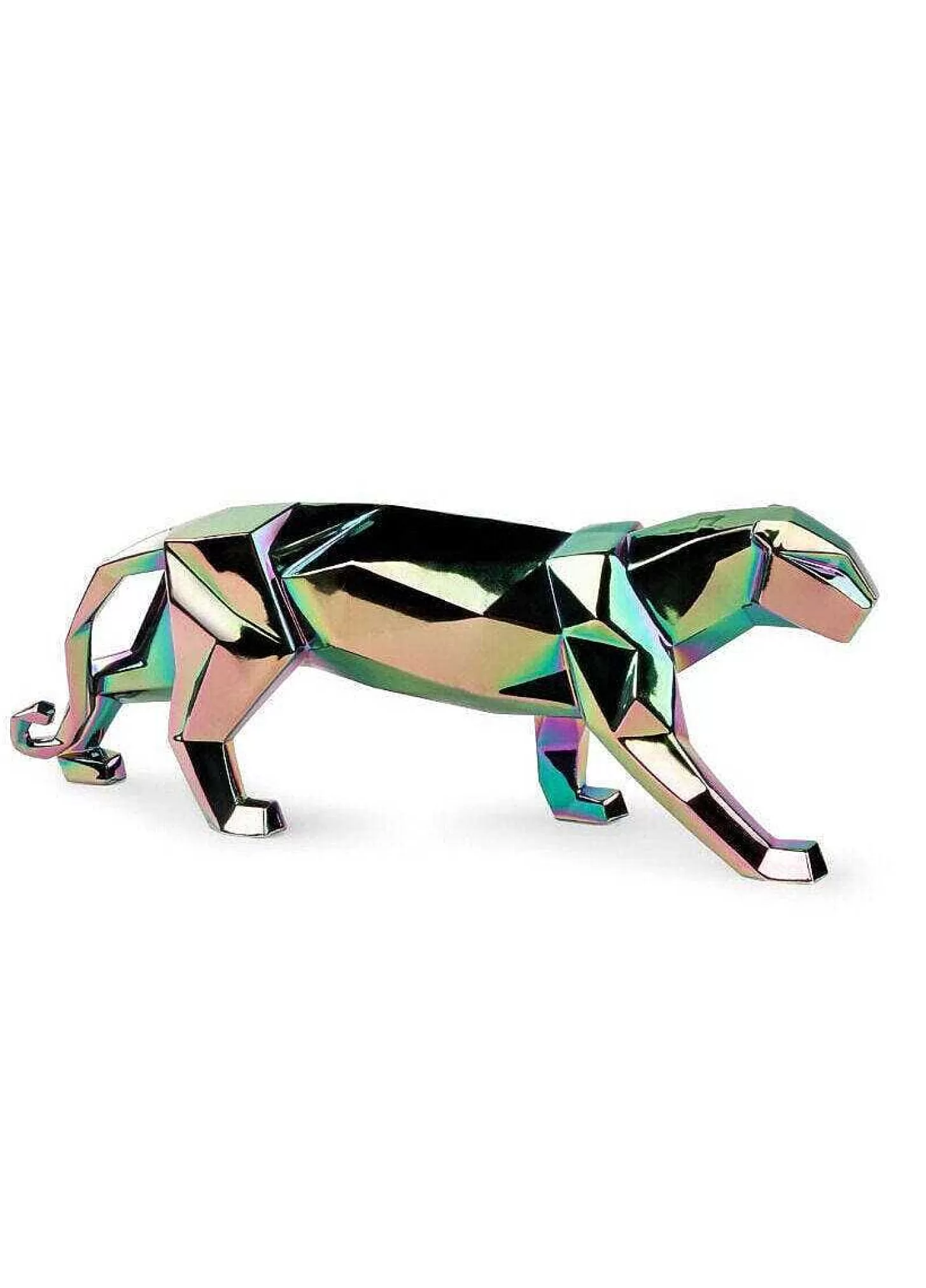 Lladró Panther Sculpture. Iridiscent^ Design