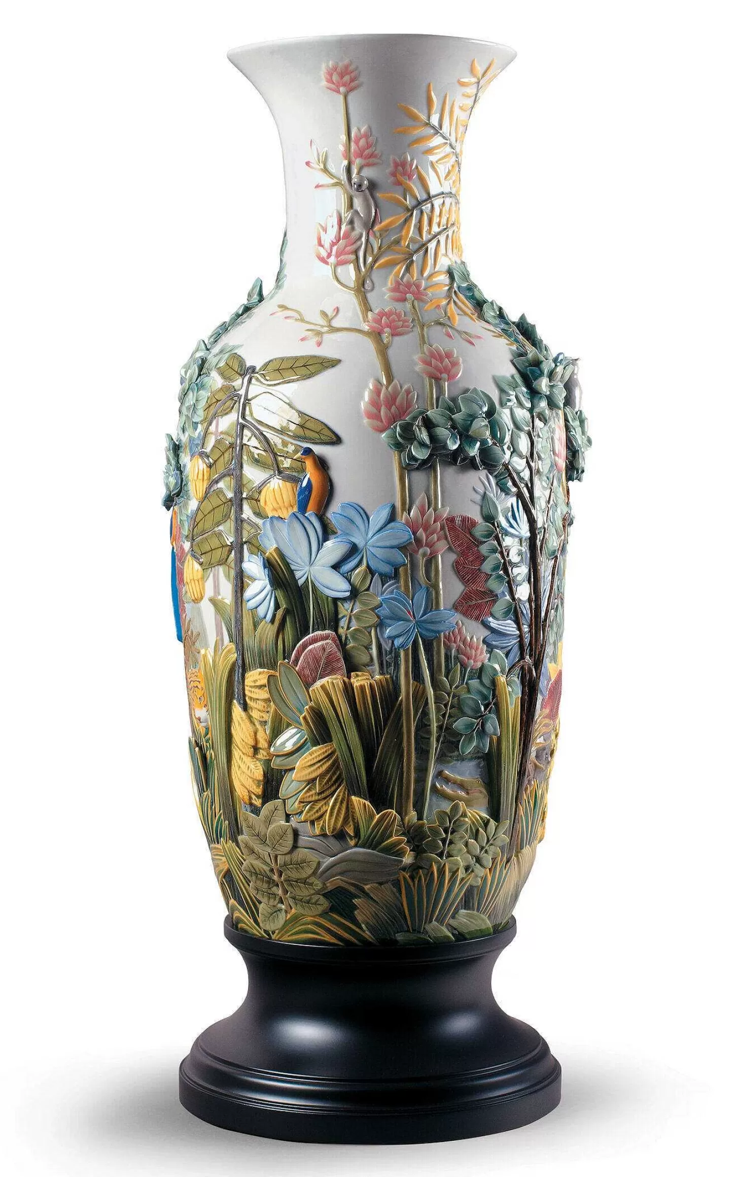 Lladró Paradise Vase Animal Life Figurine. Limited Edition^ Mexican Culture