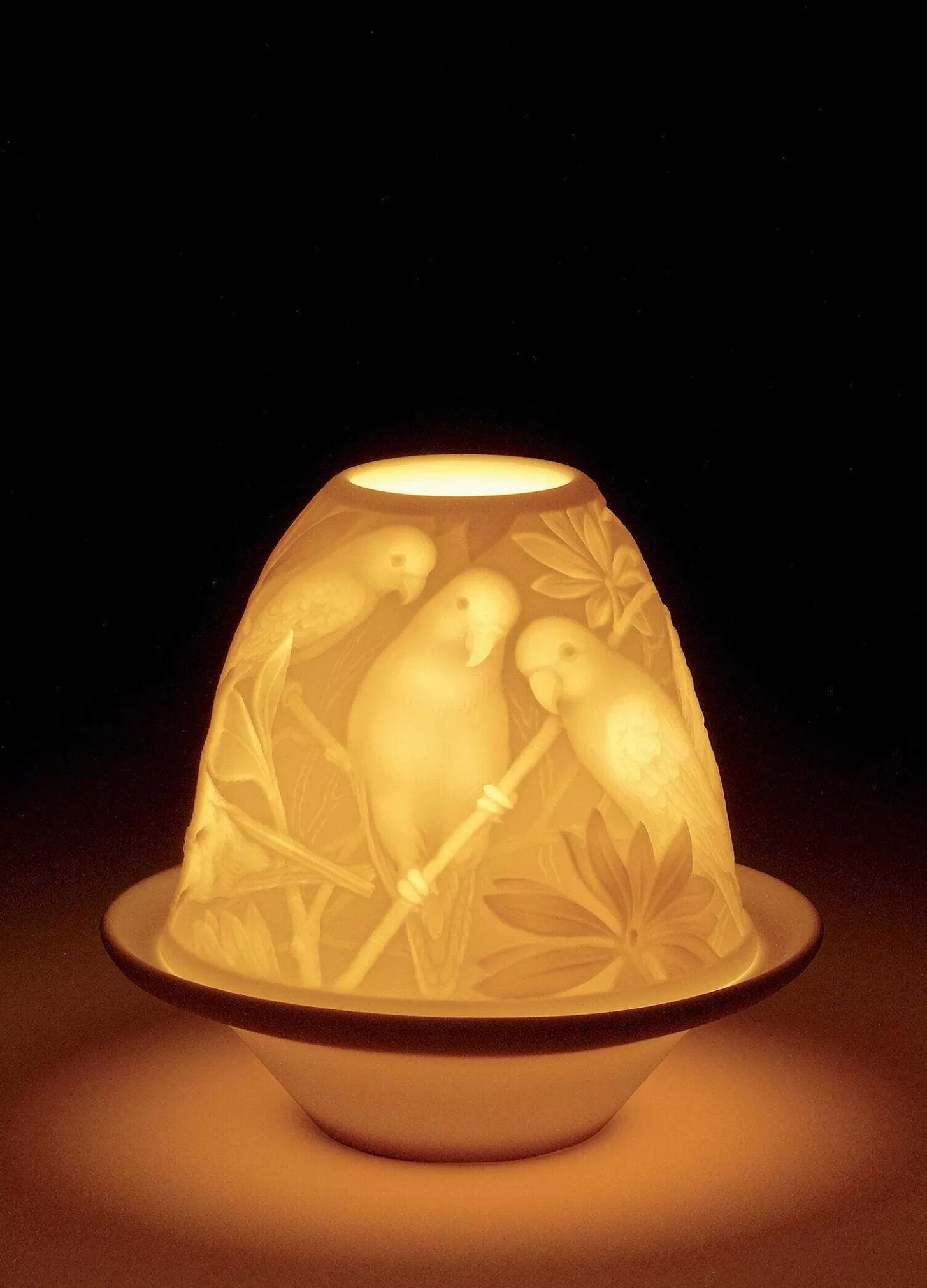 Lladró Parrots Lithophane With Plate^ Lithophanes