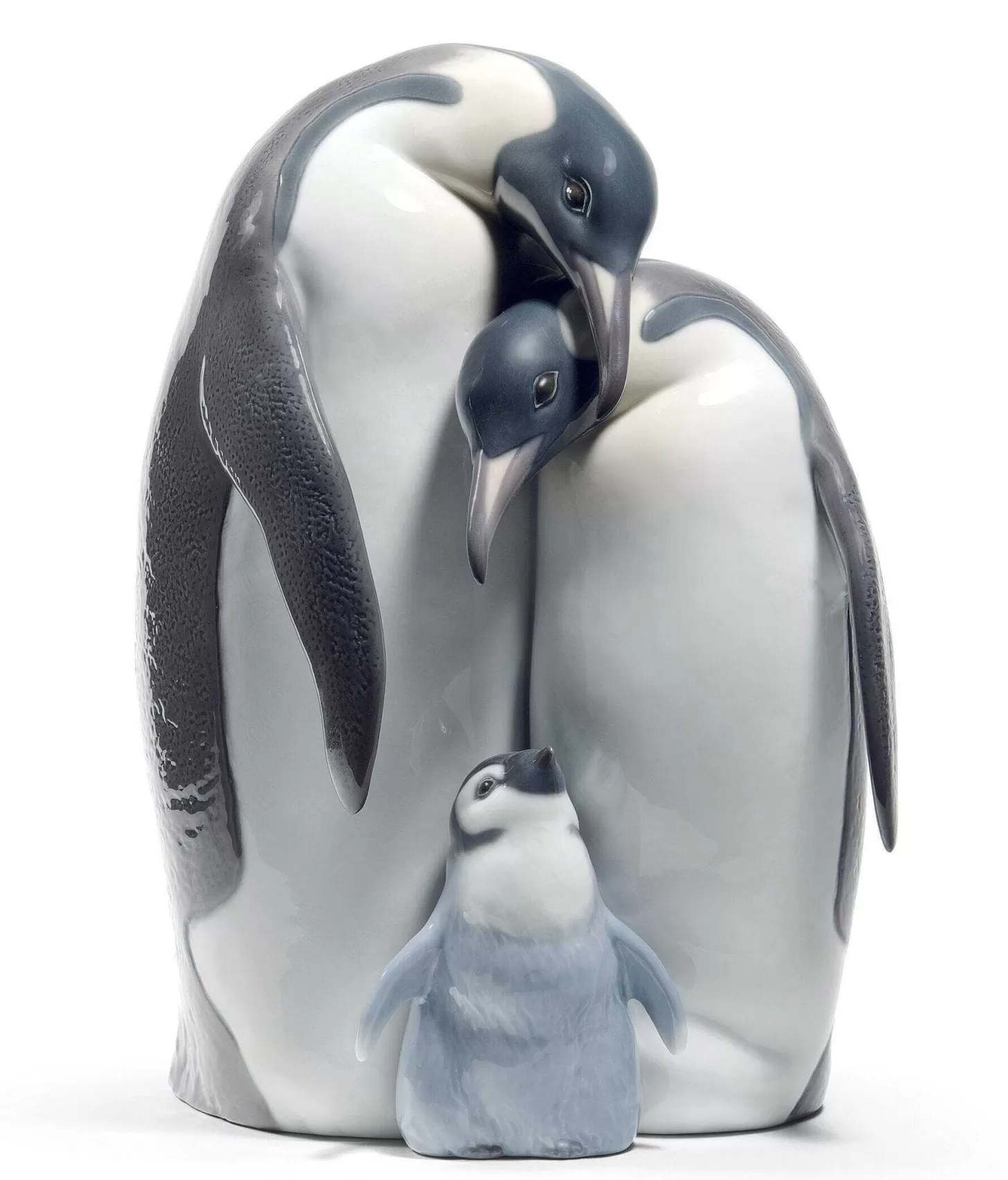 Lladró Penguin Family Figurine^ Animals