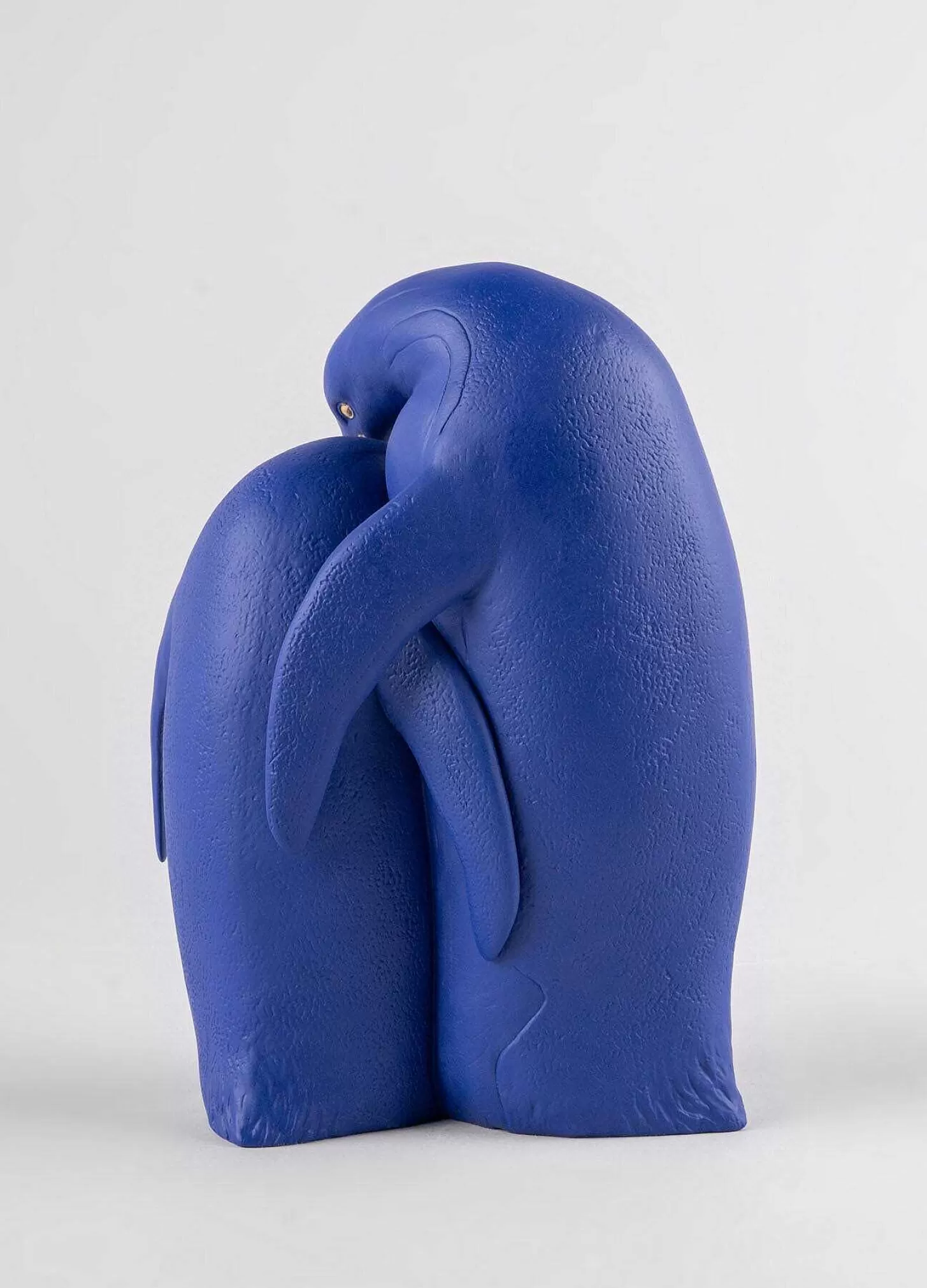 Lladró Penguin Family Sculpture. Limited Edition. Blue And Gold^ Heritage