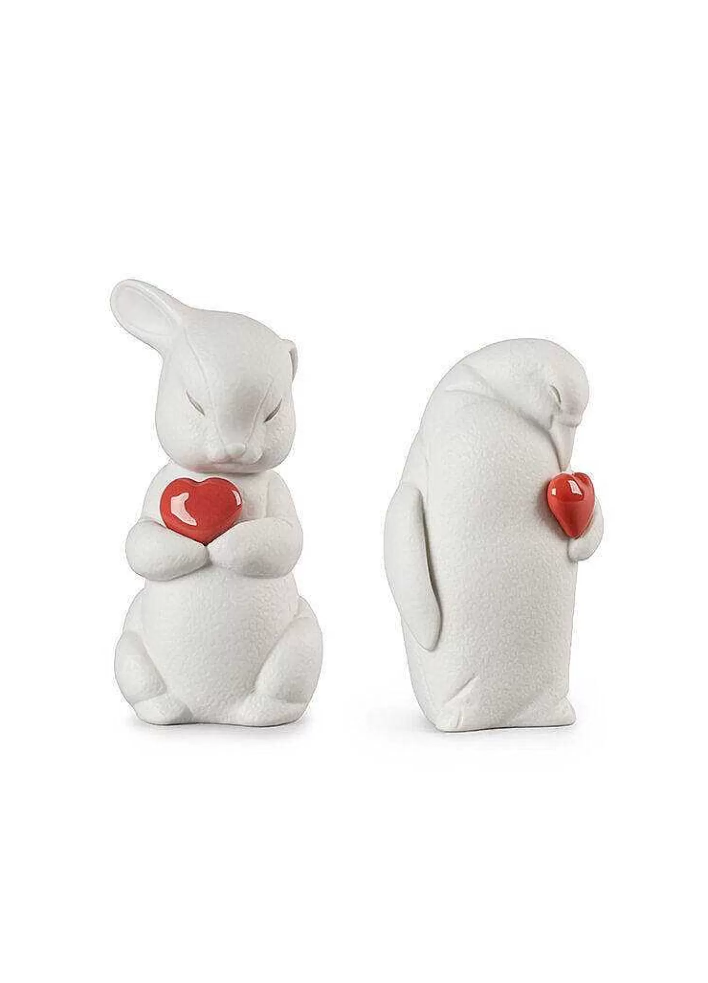 Lladró Puffy Bunny And Colby Penguin Set^ Lovely World