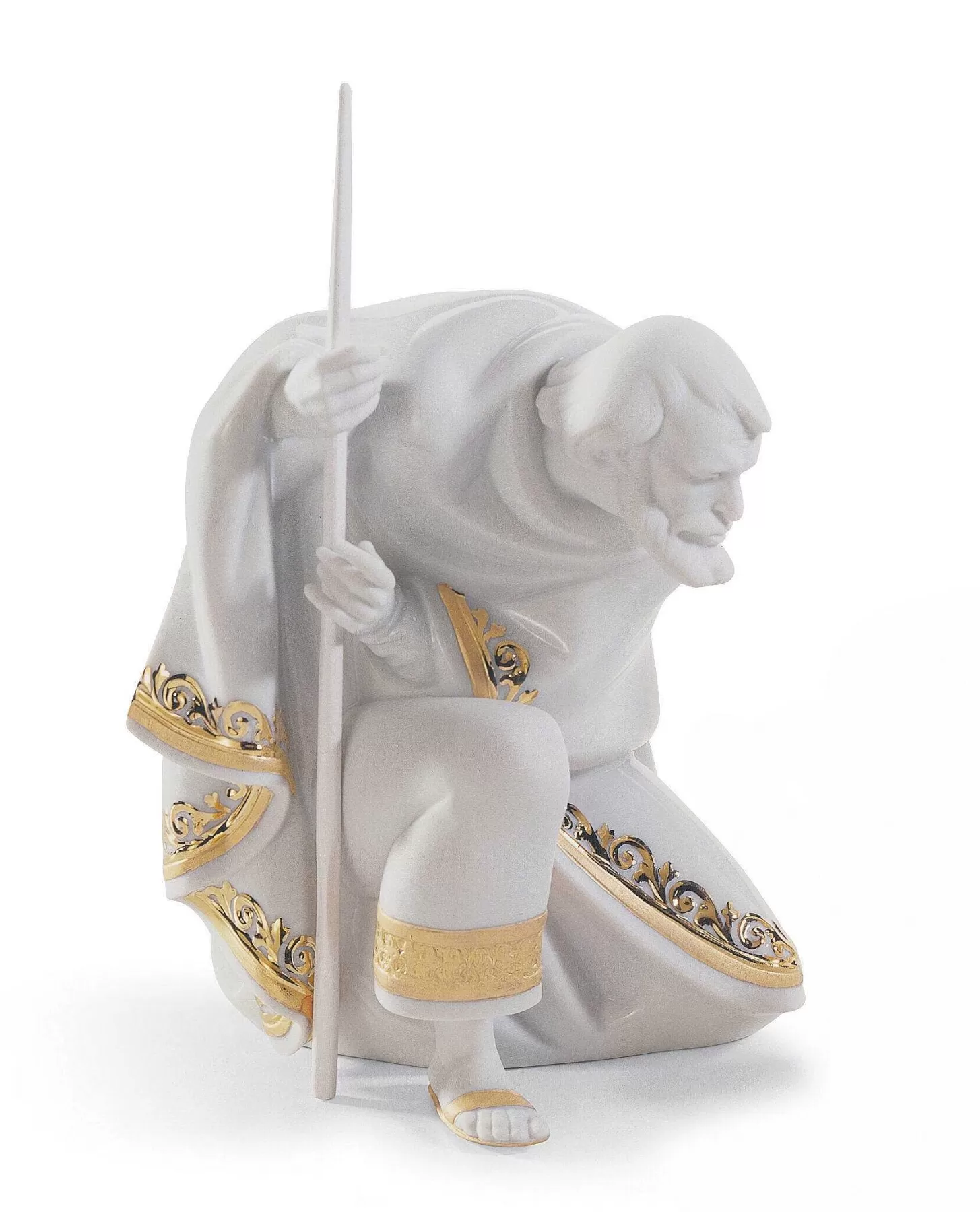 Lladró Saint Joseph Nativity Figurine. Golden Lustre^ Christianity