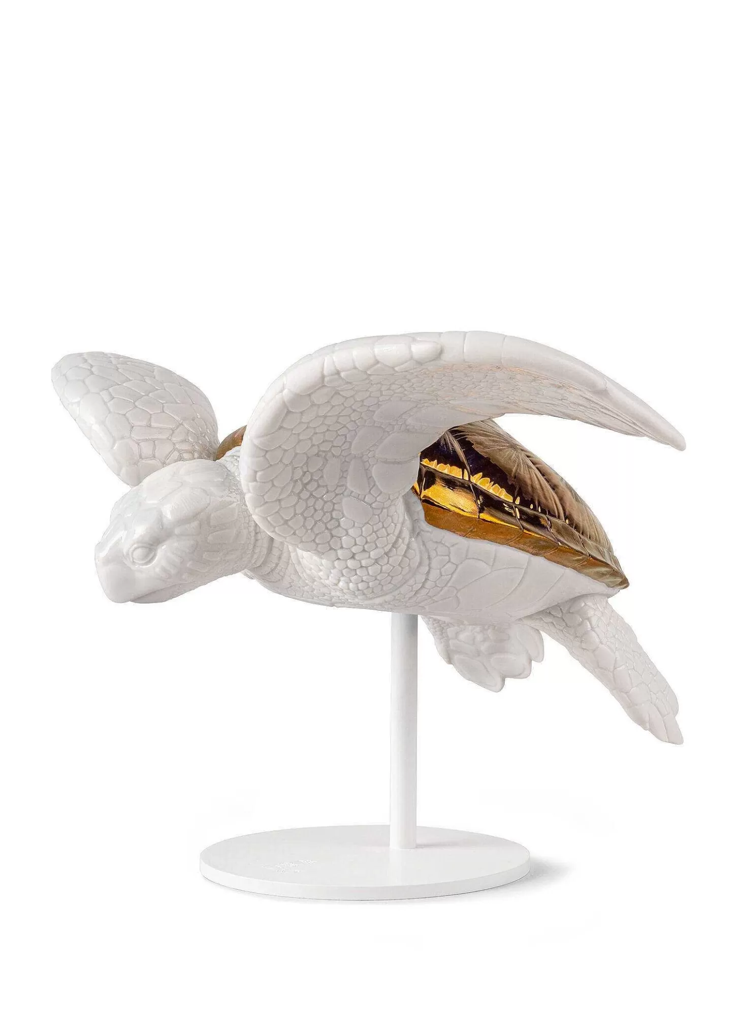 Lladró Sea Turtle I (White - Copper) Sculpture^ Design