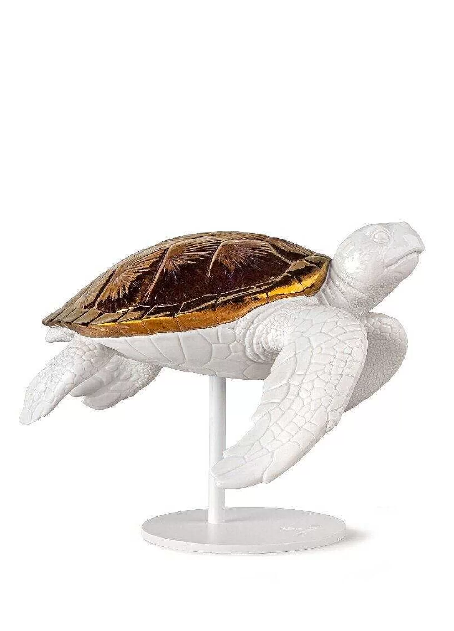Lladró Sea Turtle Ii (White - Copper) Sculpture^ Design