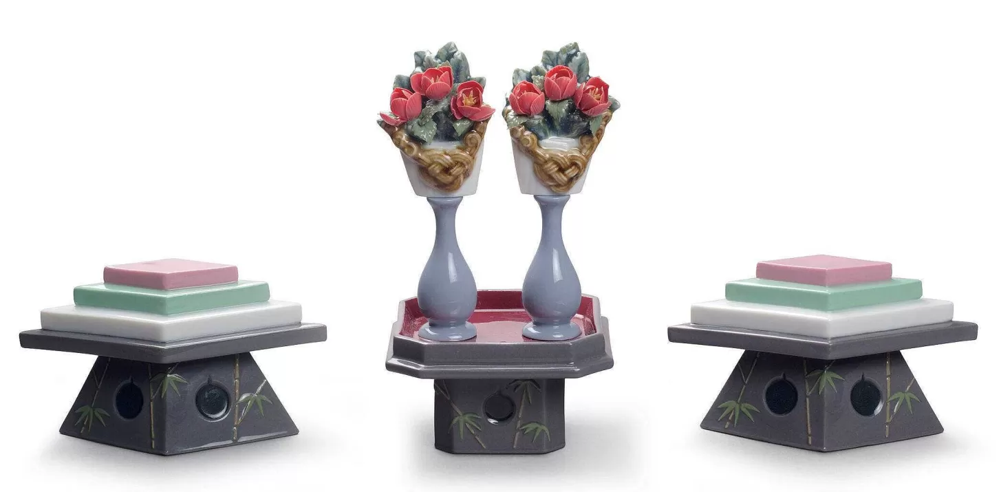 Lladró Tables For Sweets And Peach Flowers Figurine^ Japanese Culture