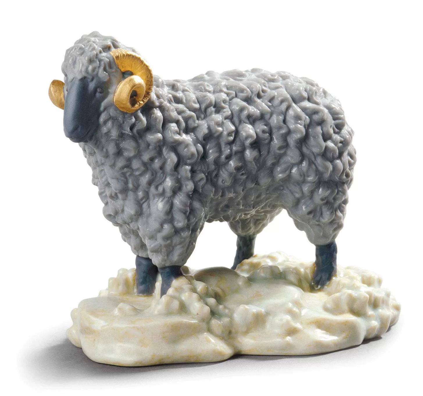 Lladró The Goat Figurine. Golden Lustre^ Animals