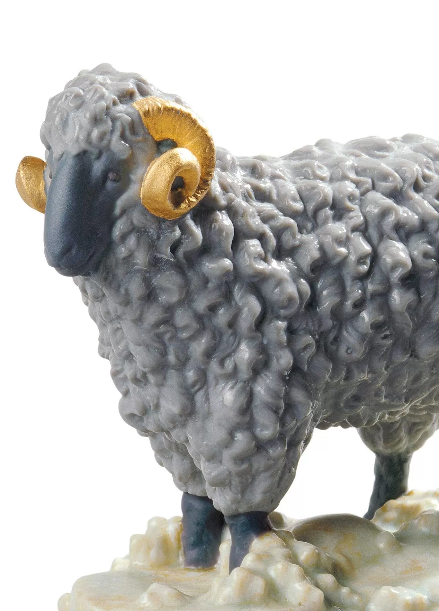 Lladró The Goat Figurine. Golden Lustre^ Animals
