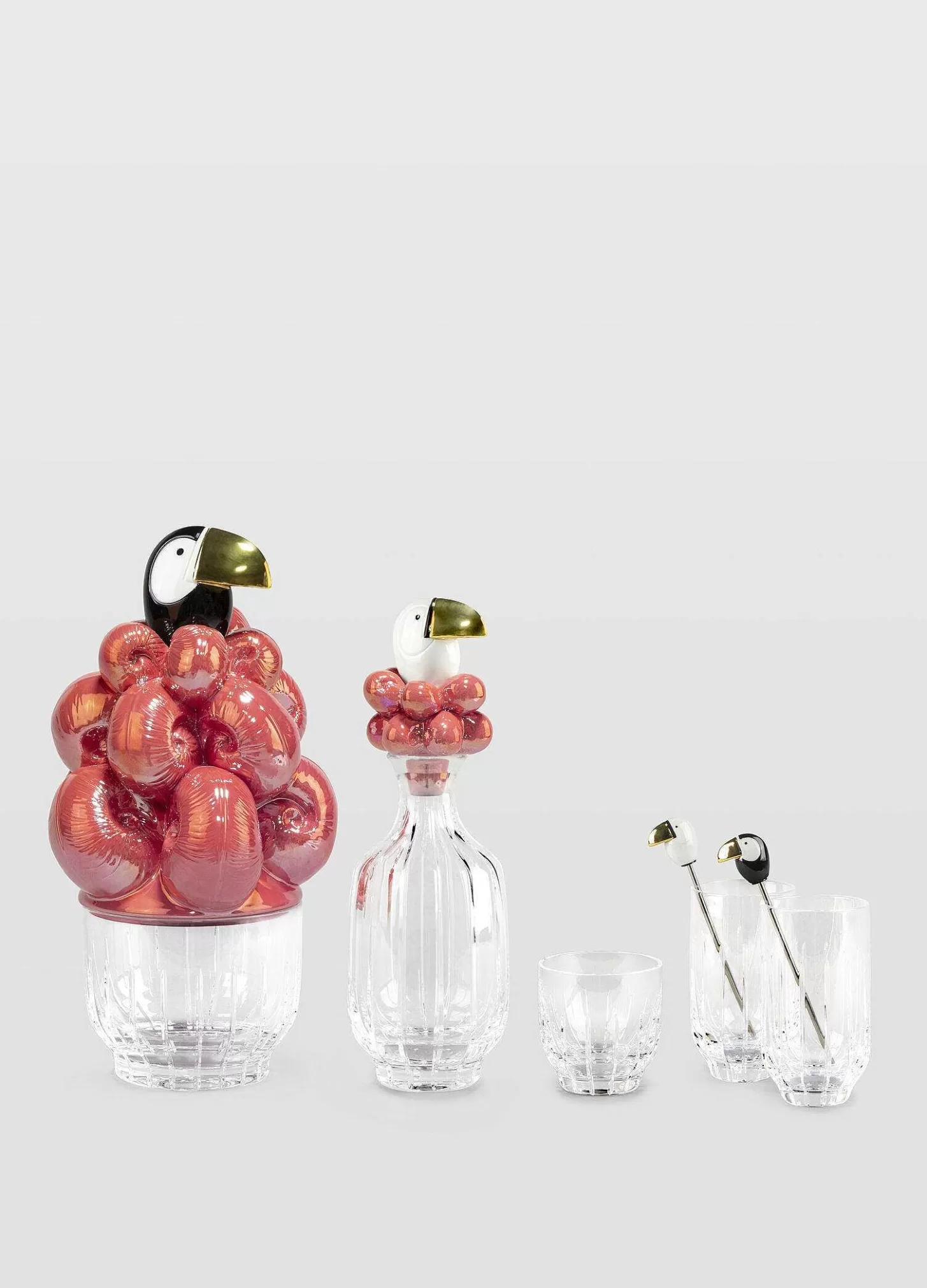 Lladró Toucan Glass Bottle. Golden Luster^ Gifts