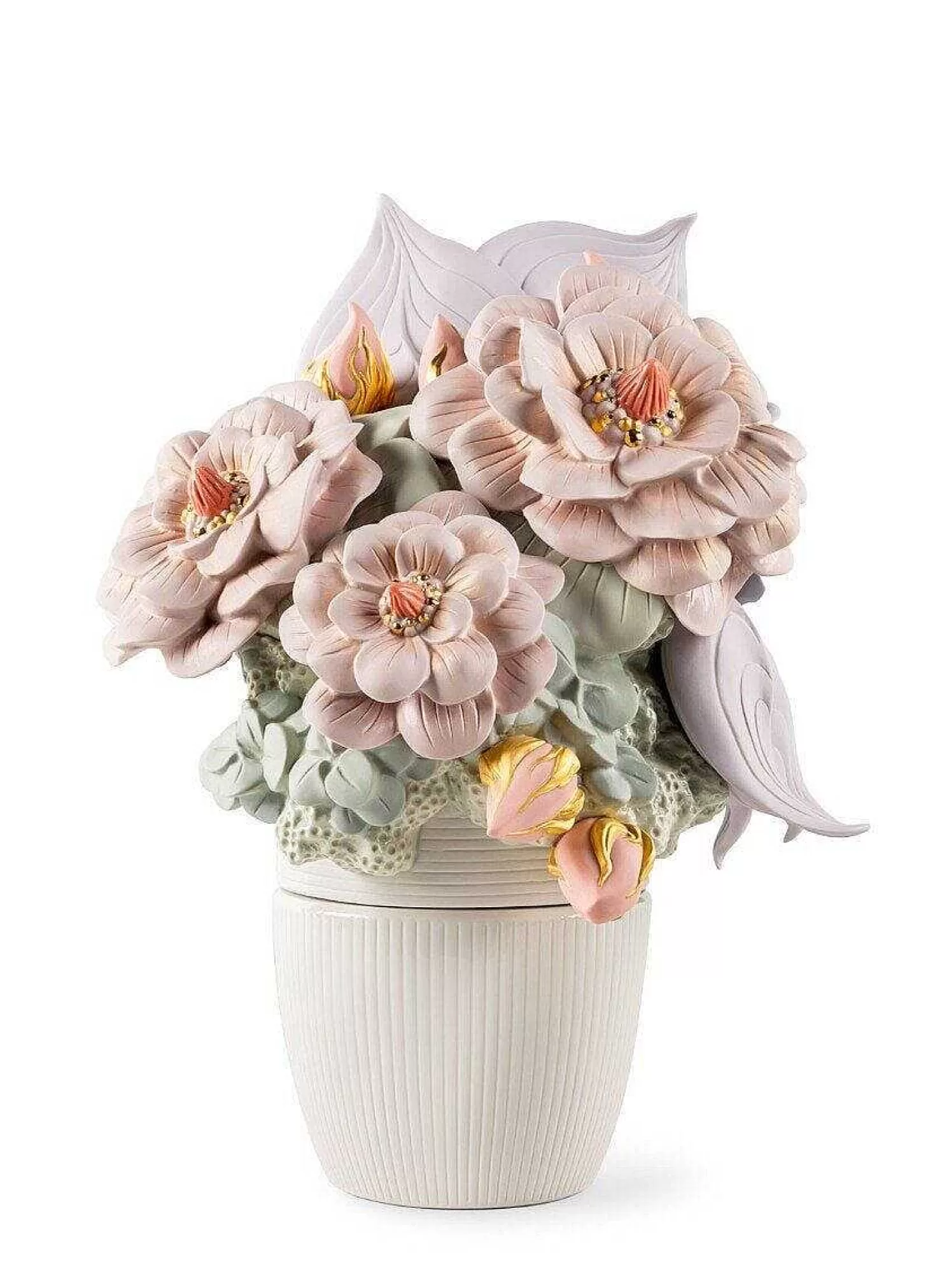 Lladró Vase With Flowers. Pink^ Gifts